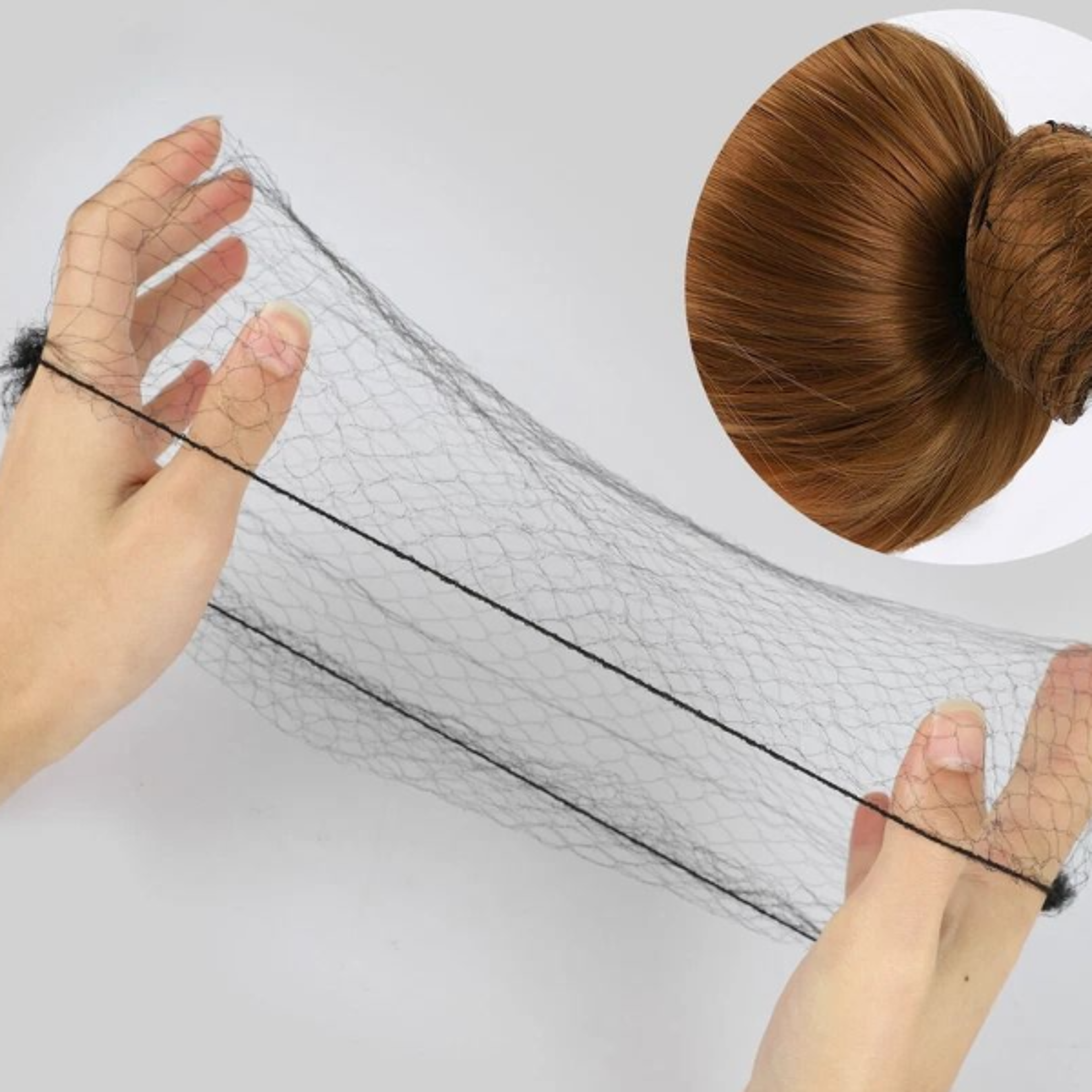 invisible elastic edge hair net breathable black hair net stretch mesh hairnet for bun