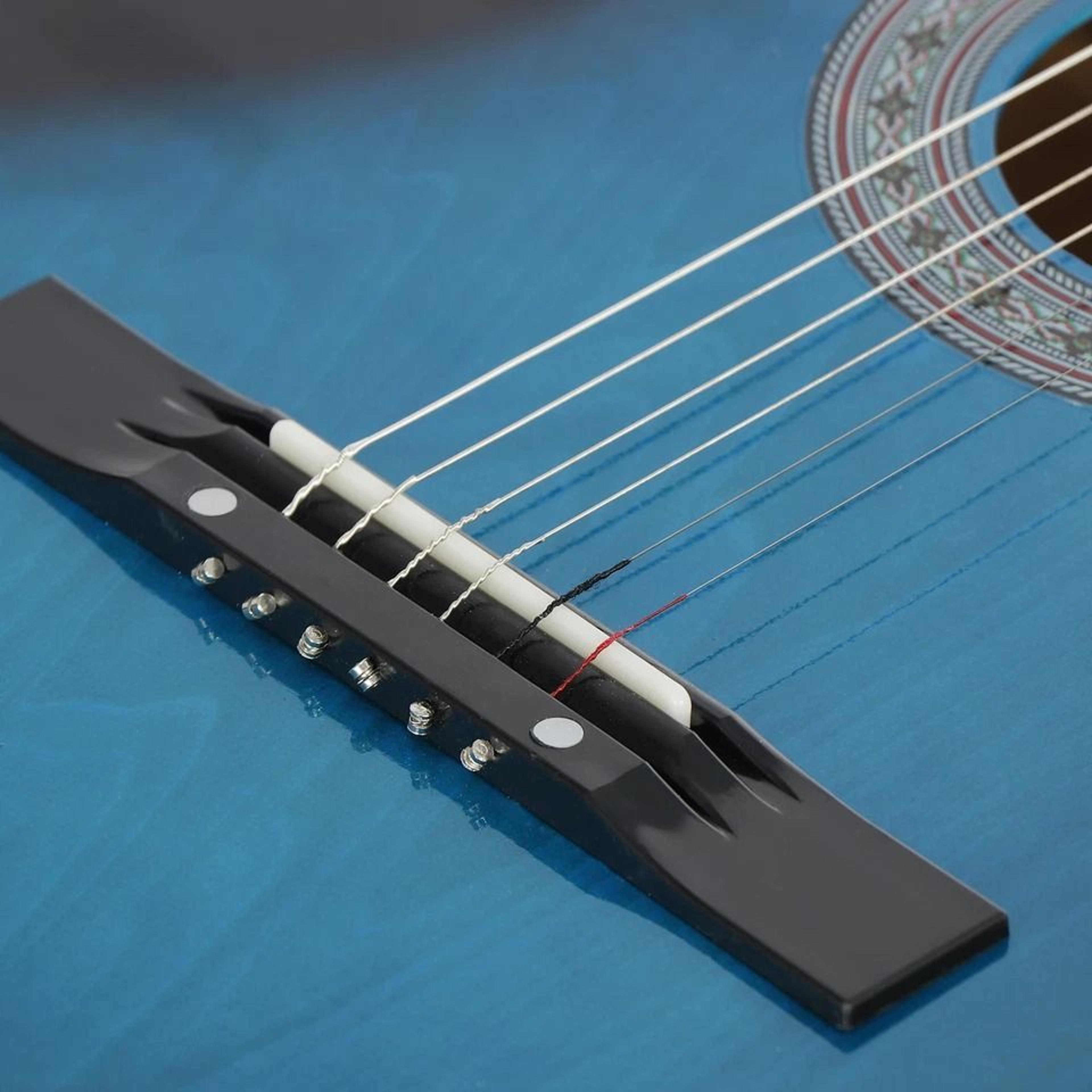 Beginner Acoustic Guitar Starter Kit With Case Tuner Strap Picks And Strings 4
