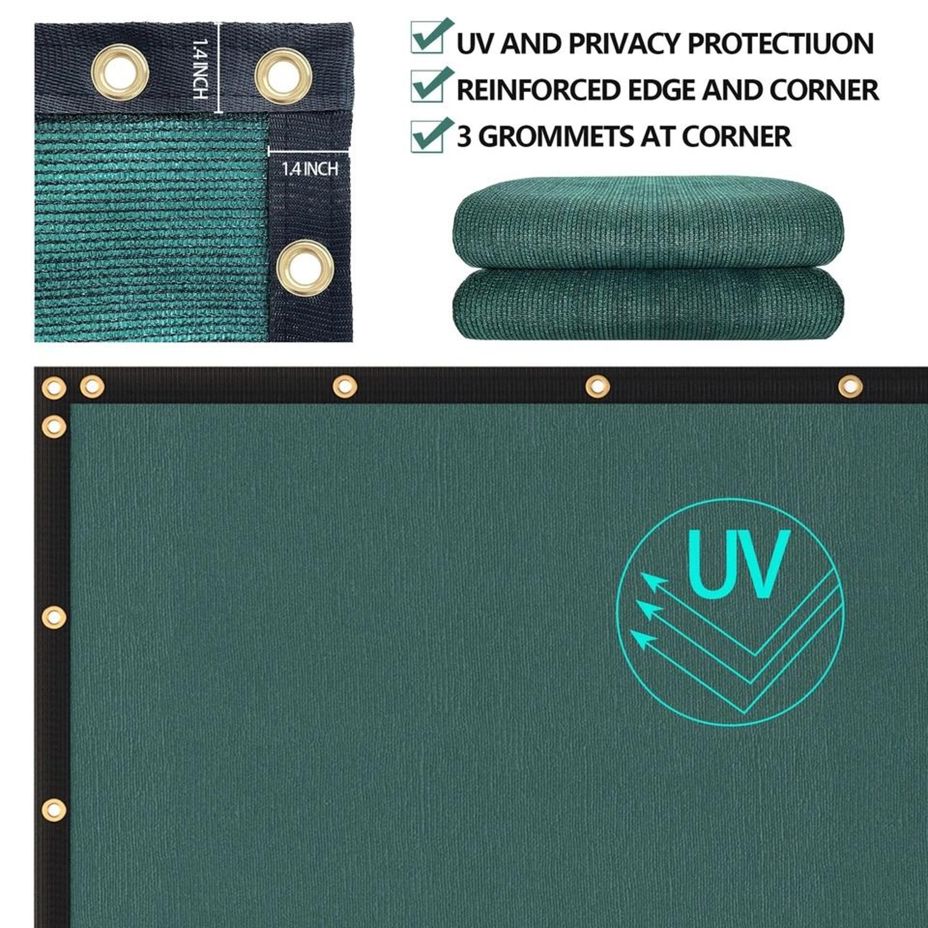 Outdoor Privacy Fence Screen Shade Cover UV Resistant Wind Mesh For Patio Garden Backyard 6