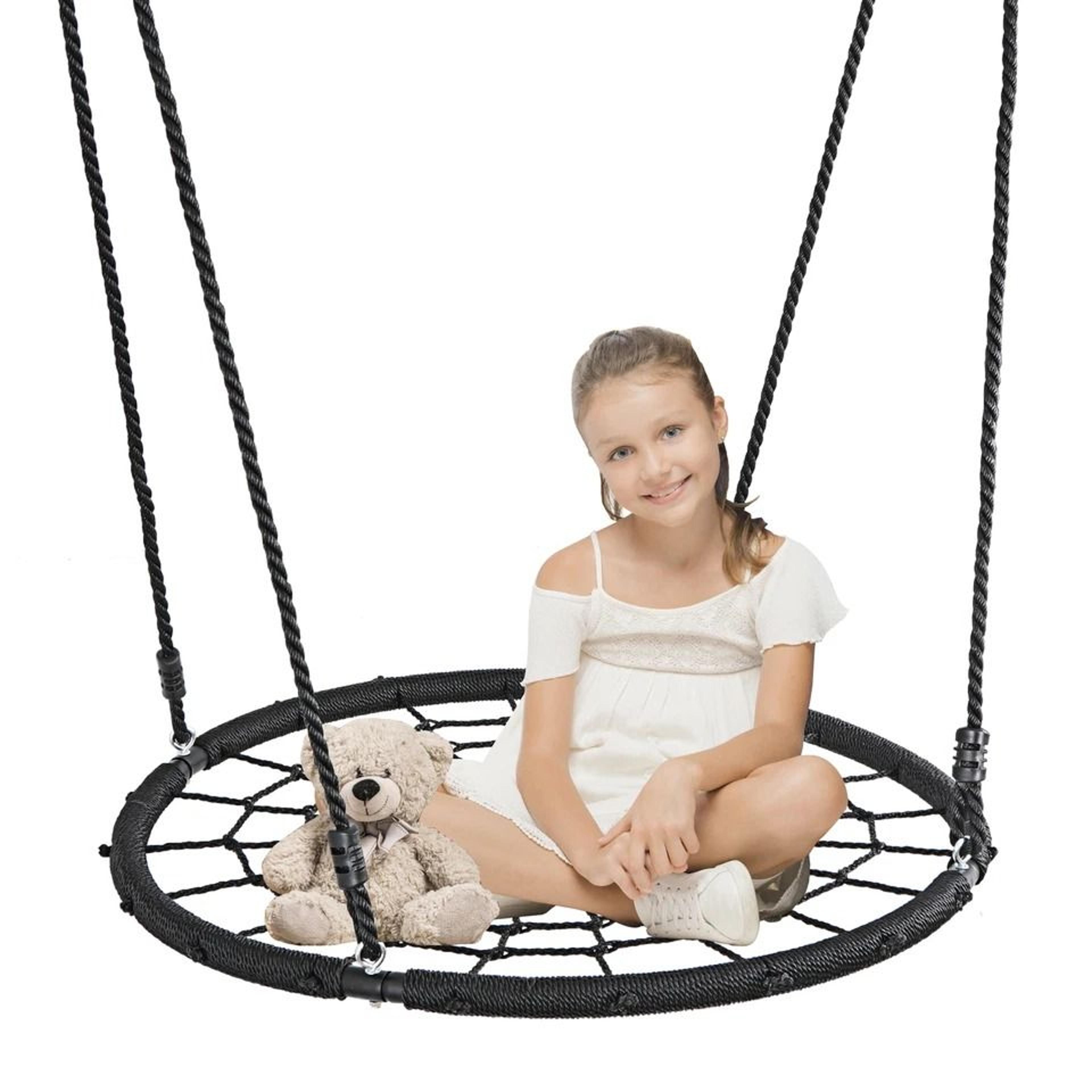 Spider Web Tree Swing Outdoor Kids Platform Swing With Heavy Duty Rope And Steel Frame 4