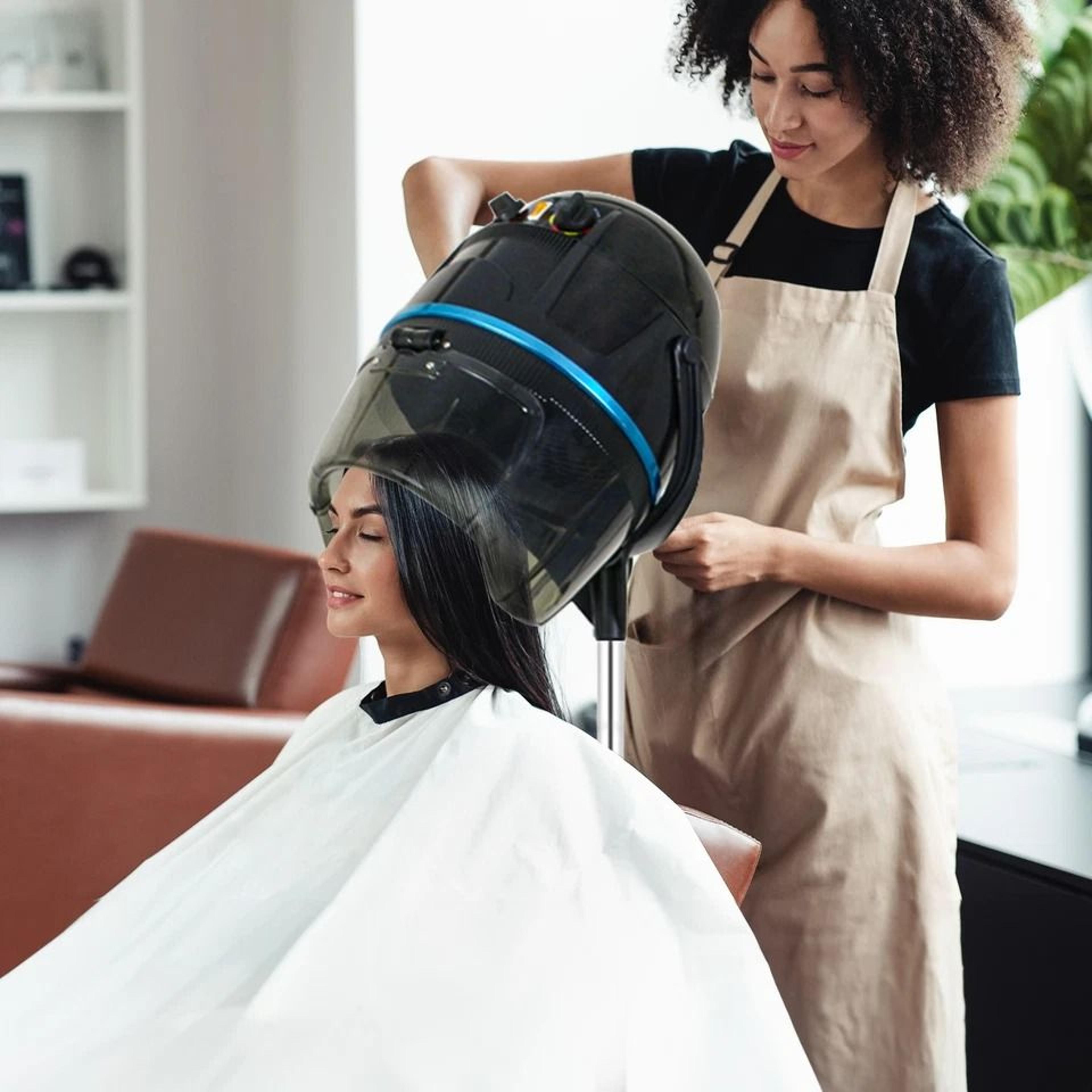 adjustable hooded hair dryer with timer professional salon bonnet dryer stand for home hair care