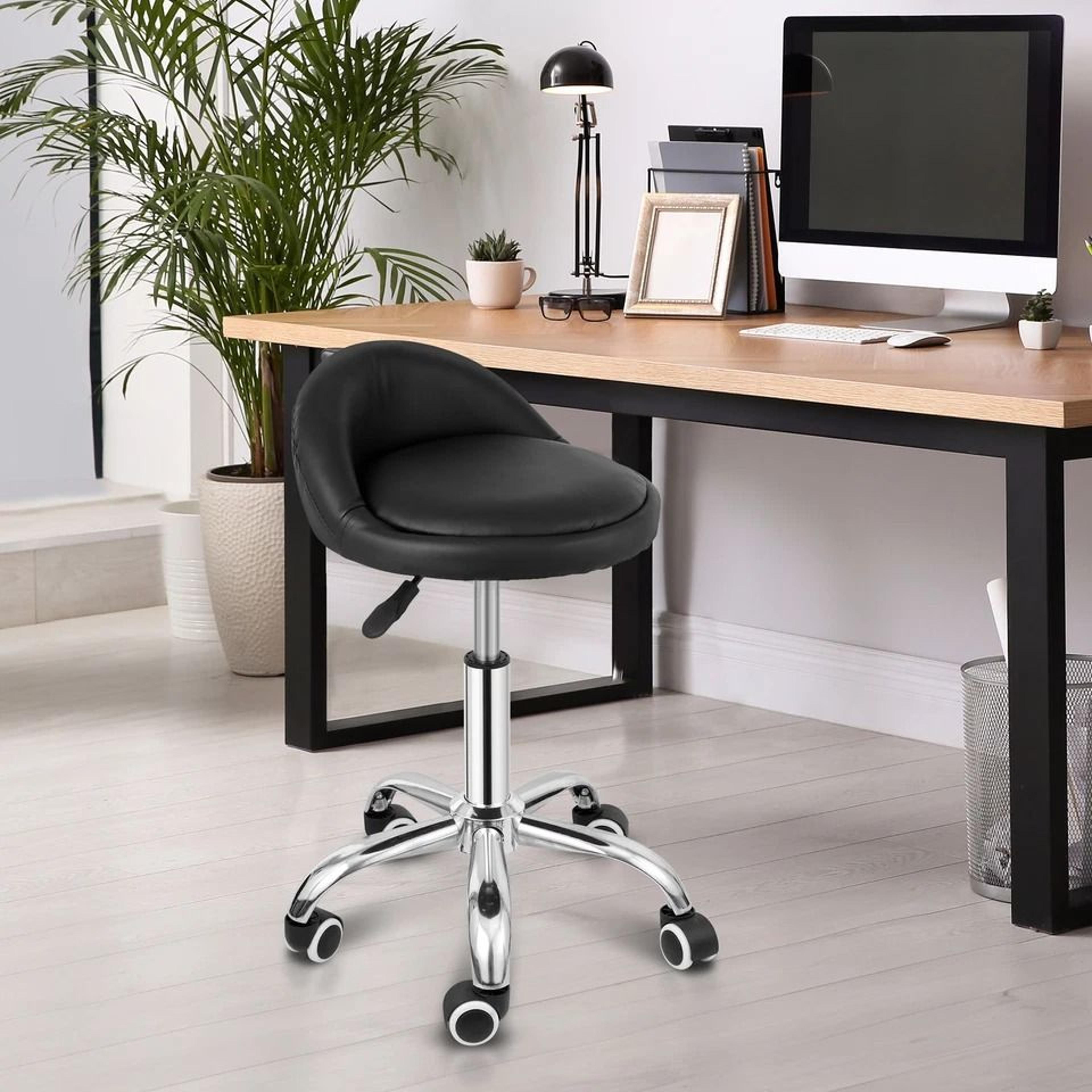 hydraulic adjustable height salon stool with backrest swivel rolling spa chair