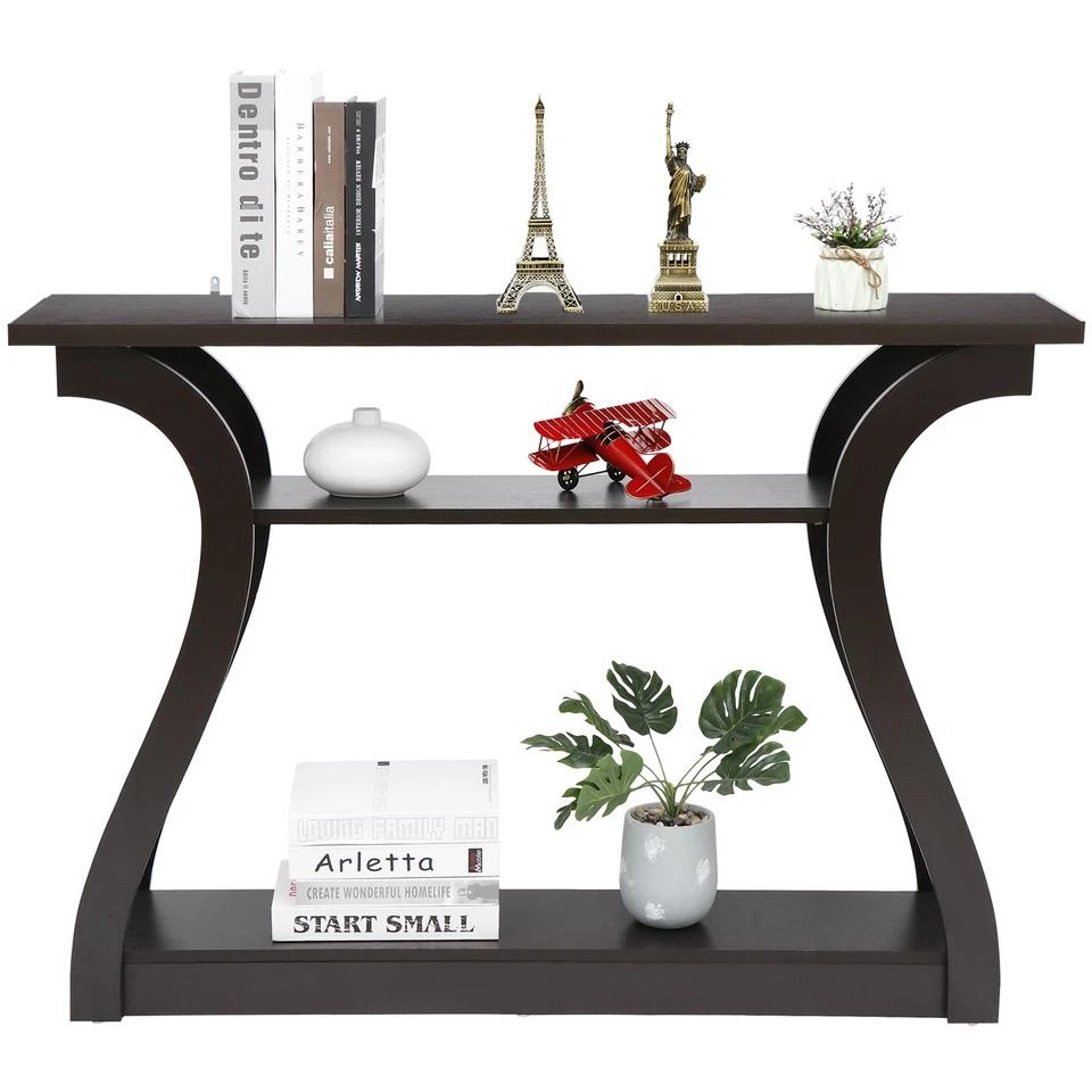 Modern Industrial Console Table Narrow Entryway Sofa Table With Storage Shelf 5