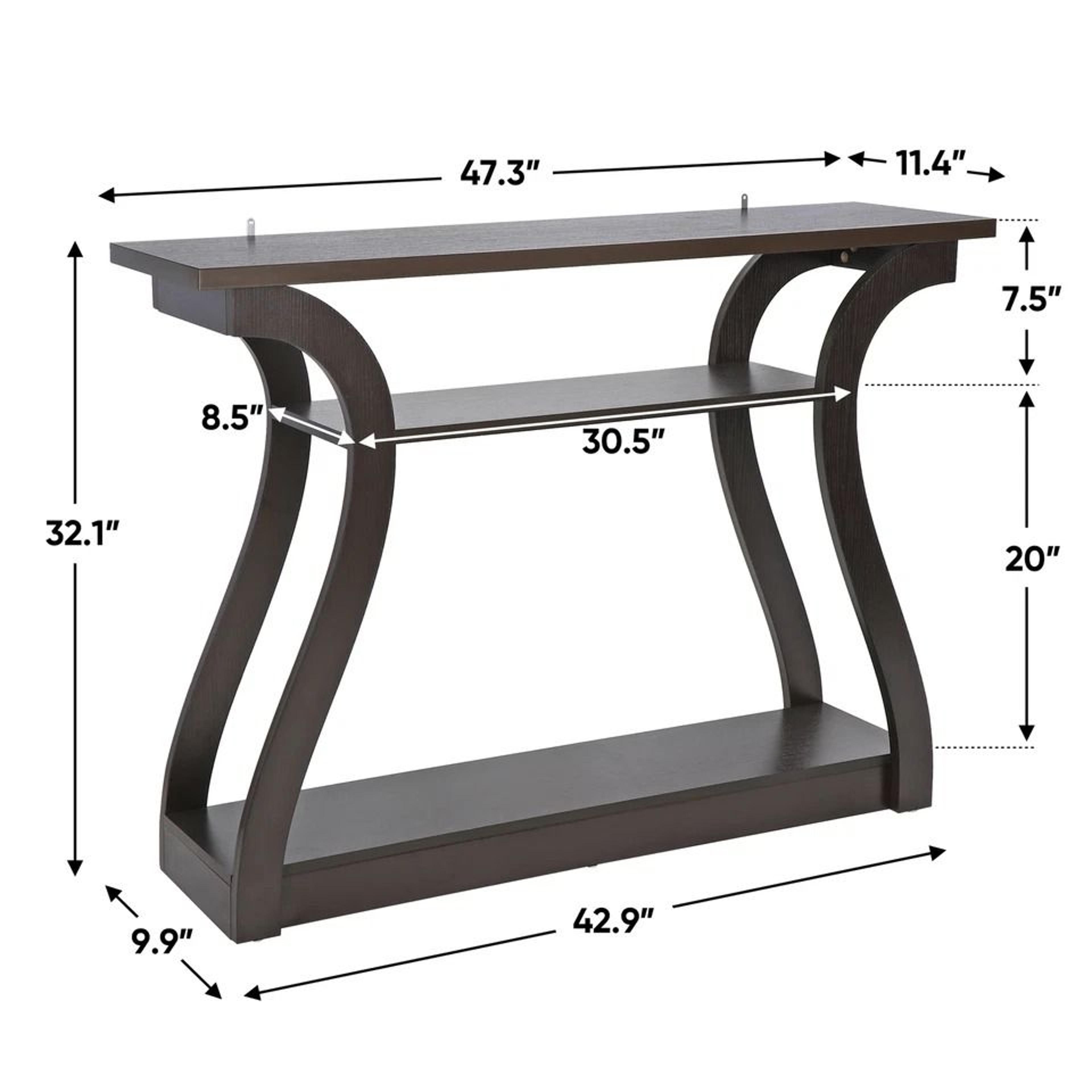 Modern Industrial Console Table Narrow Entryway Sofa Table With Storage Shelf 4