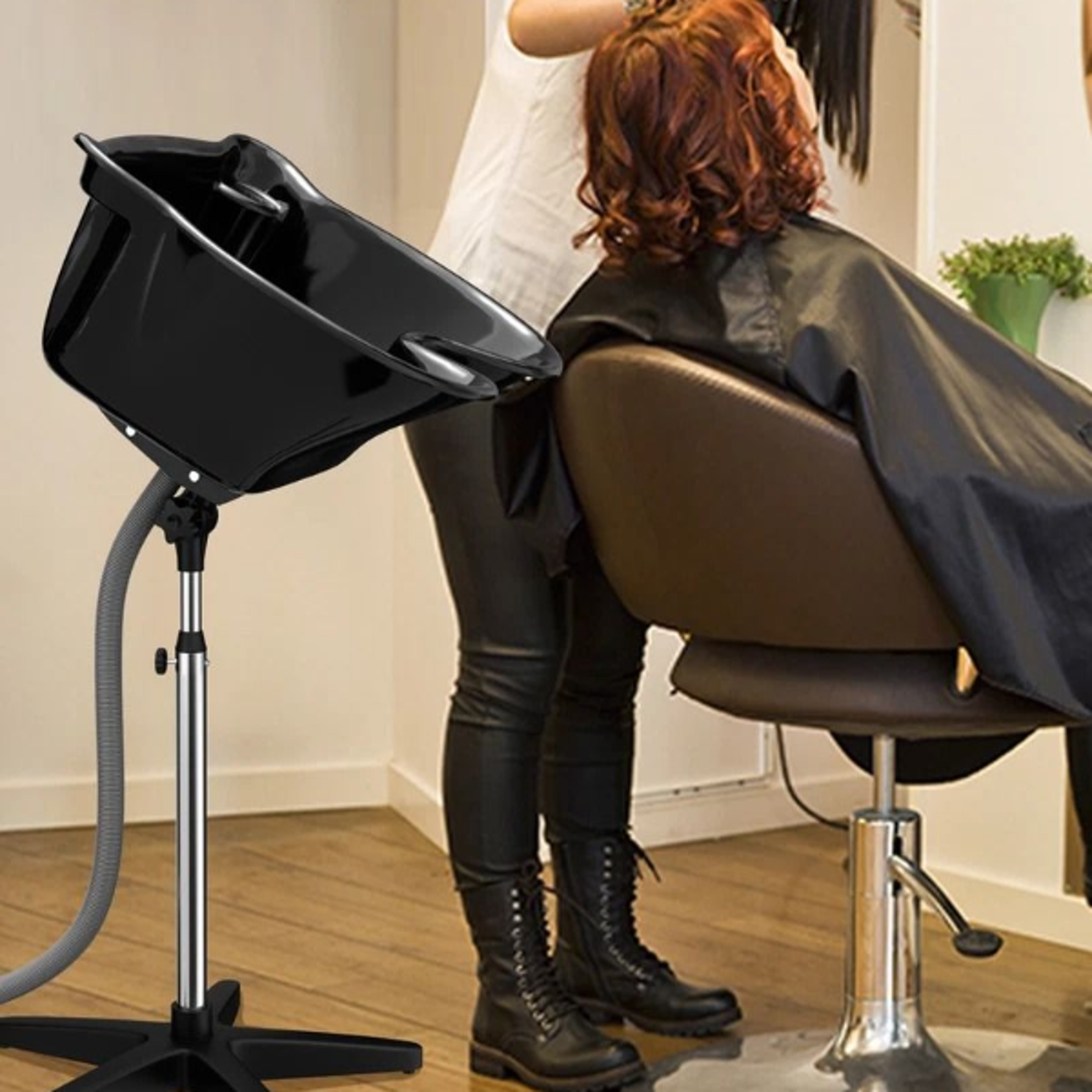 height adjustable portable salon shampoo basin with stand professional hair washing sink