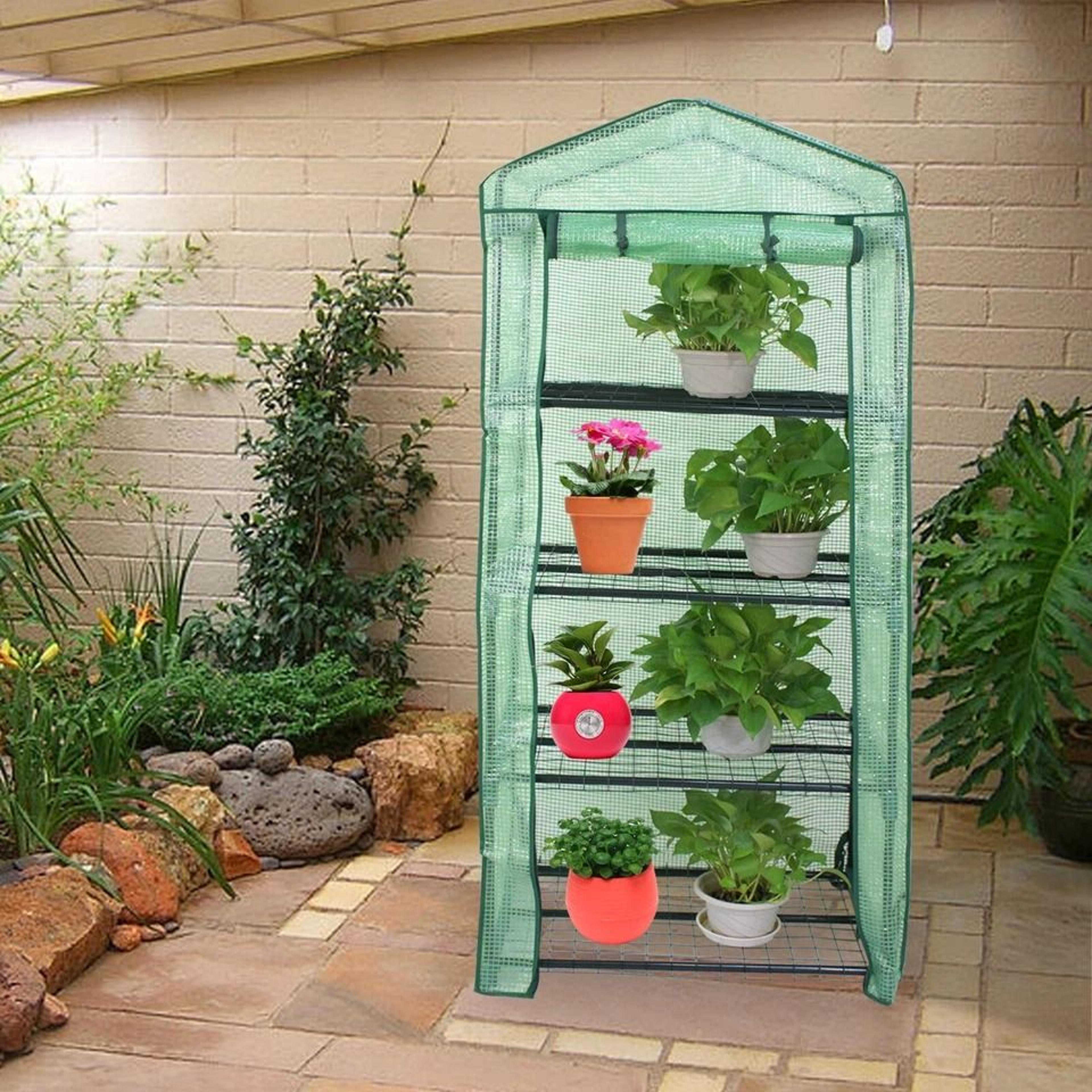 mini greenhouse indoor outdoor plant shelf with portable greenhouse pe cover
