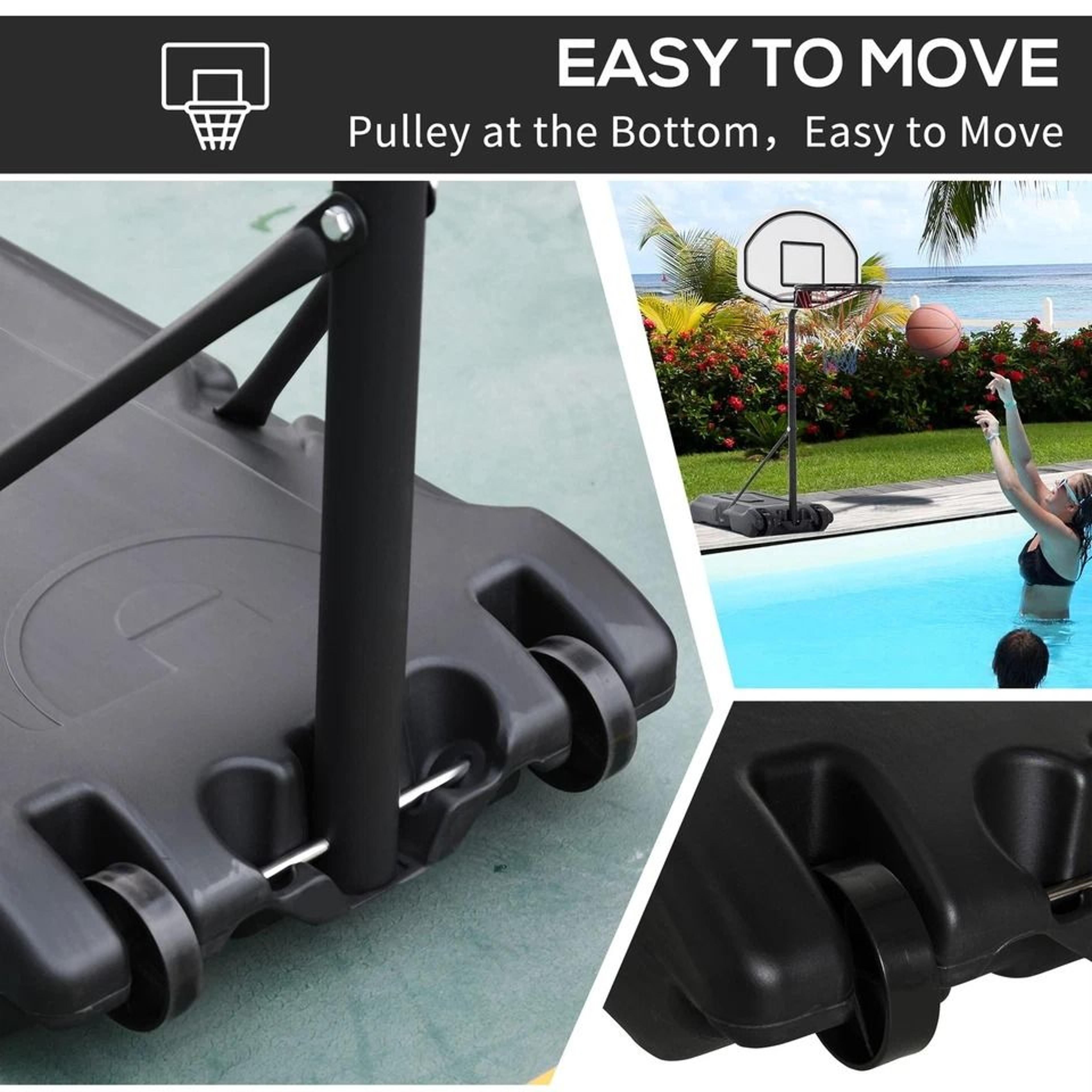 Adjustable Poolside Basketball Hoop System With Portable Base Outdoor Pool Basketball Game Set 3