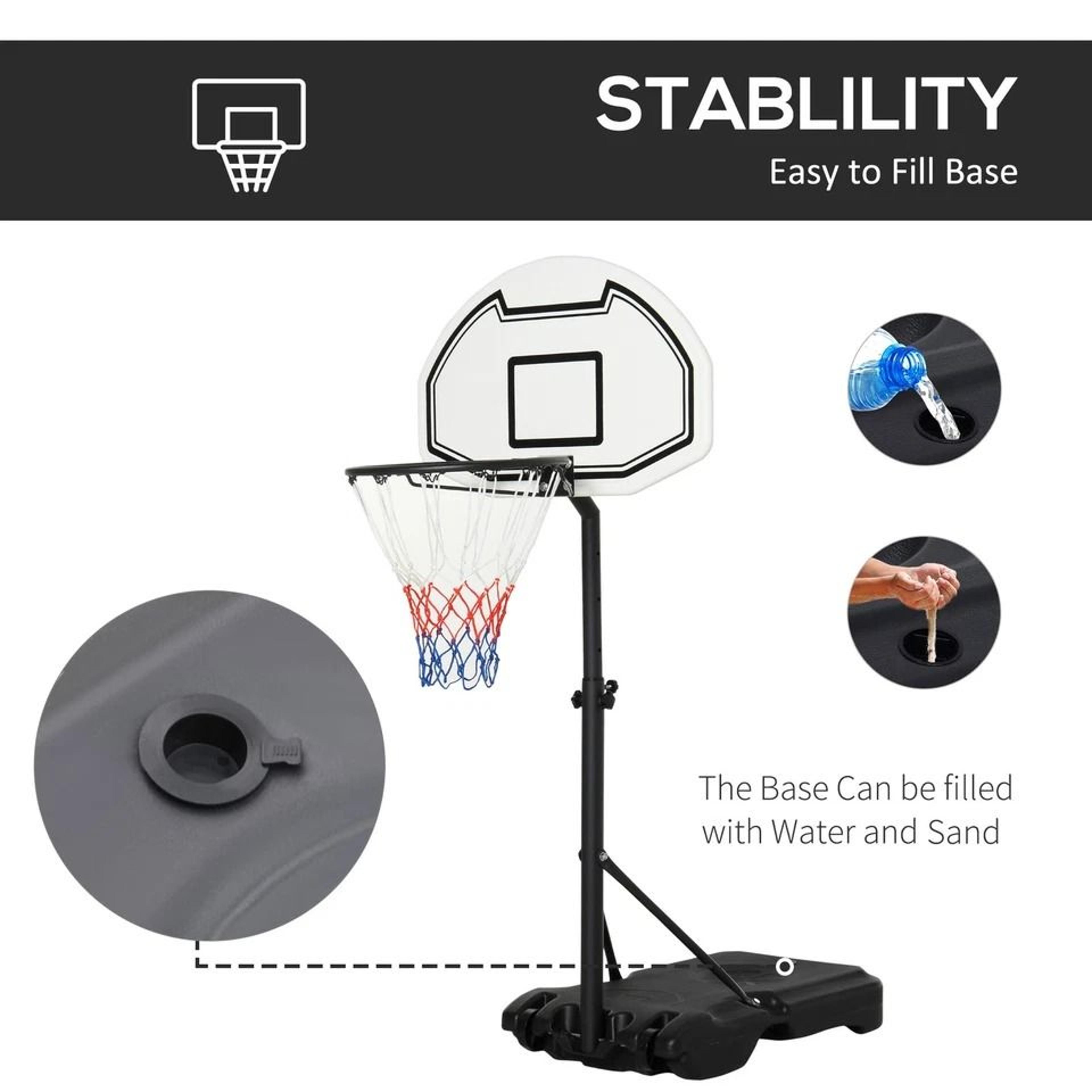 Adjustable Poolside Basketball Hoop System With Portable Base Outdoor Pool Basketball Game Set 5