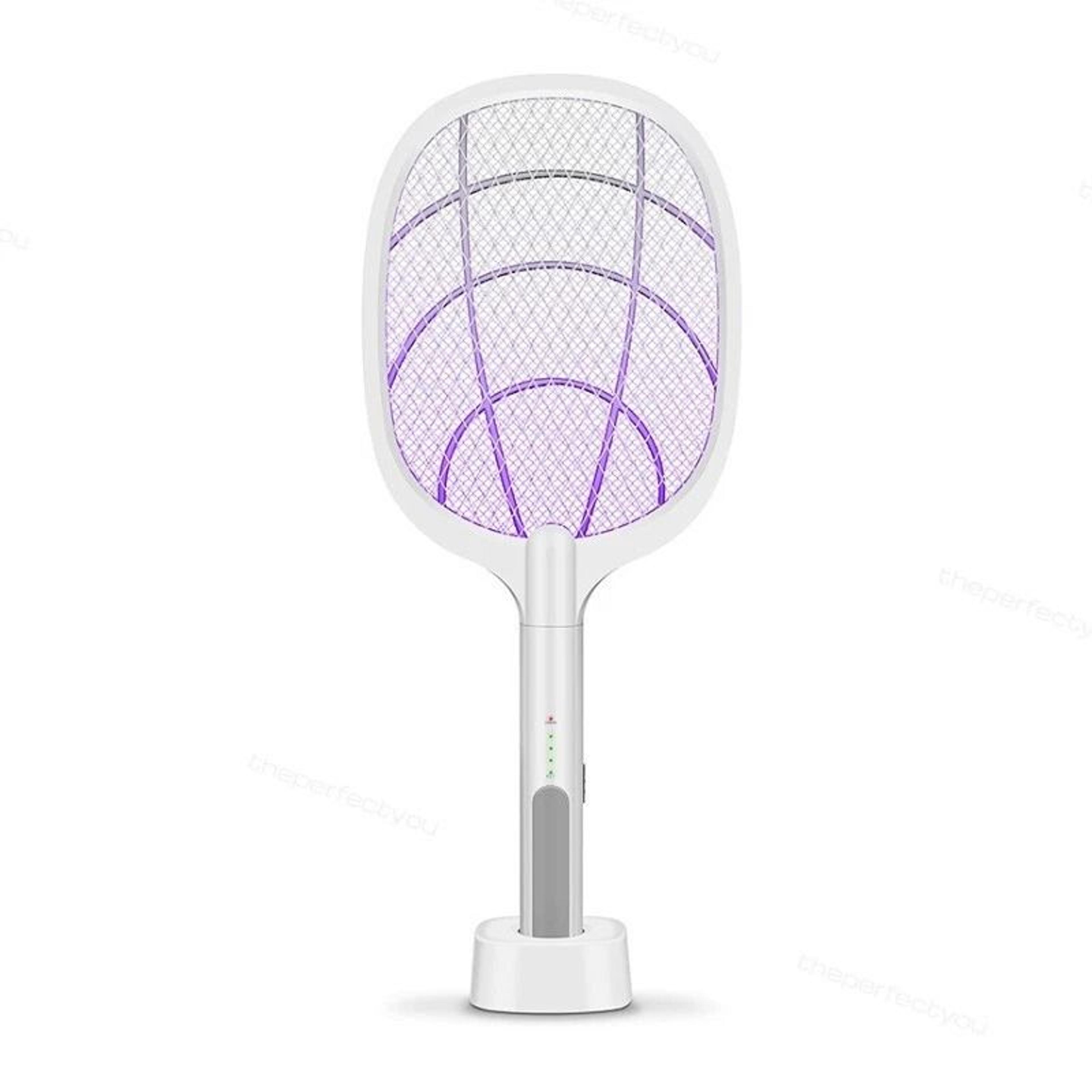 electric mosquito swatter bug zapper racket with uv trap & rechargeable power