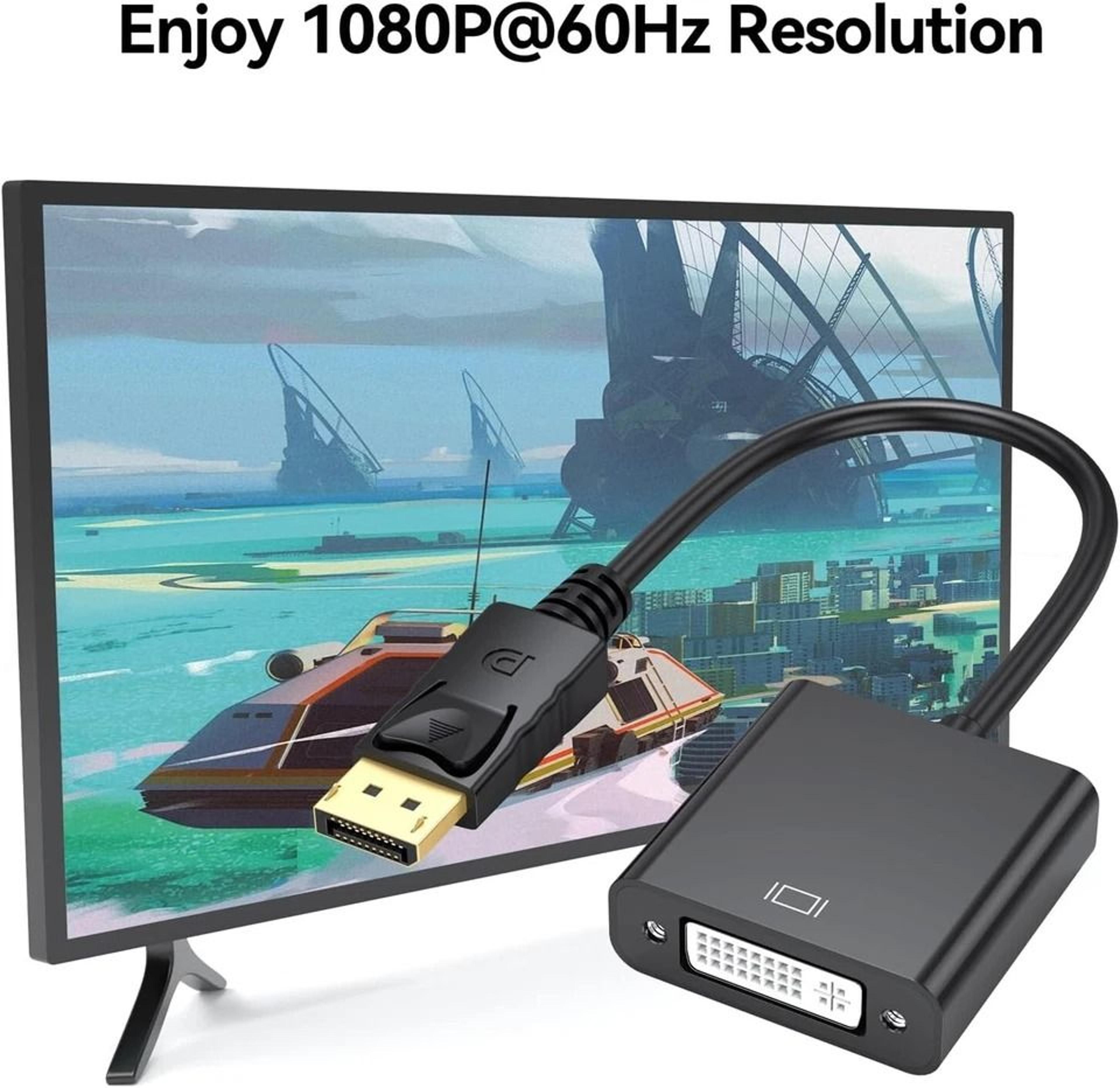 Display Port To DVI Adapter Full HD 1080p DP To DVI Converter For PC Monitor And HDTV 1