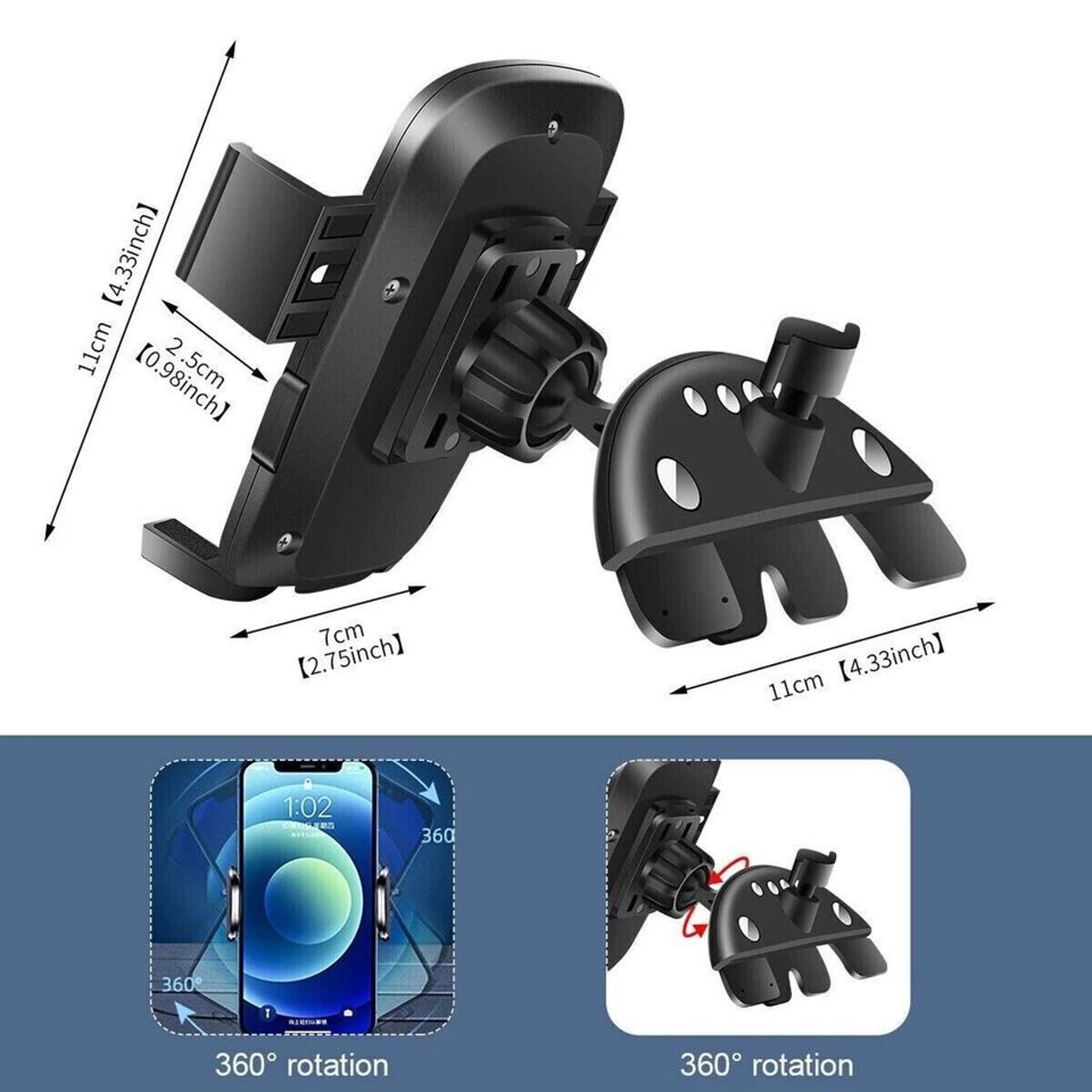 Universal CD Slot Car Phone Holder Mount Secure Dashboard Grip 3
