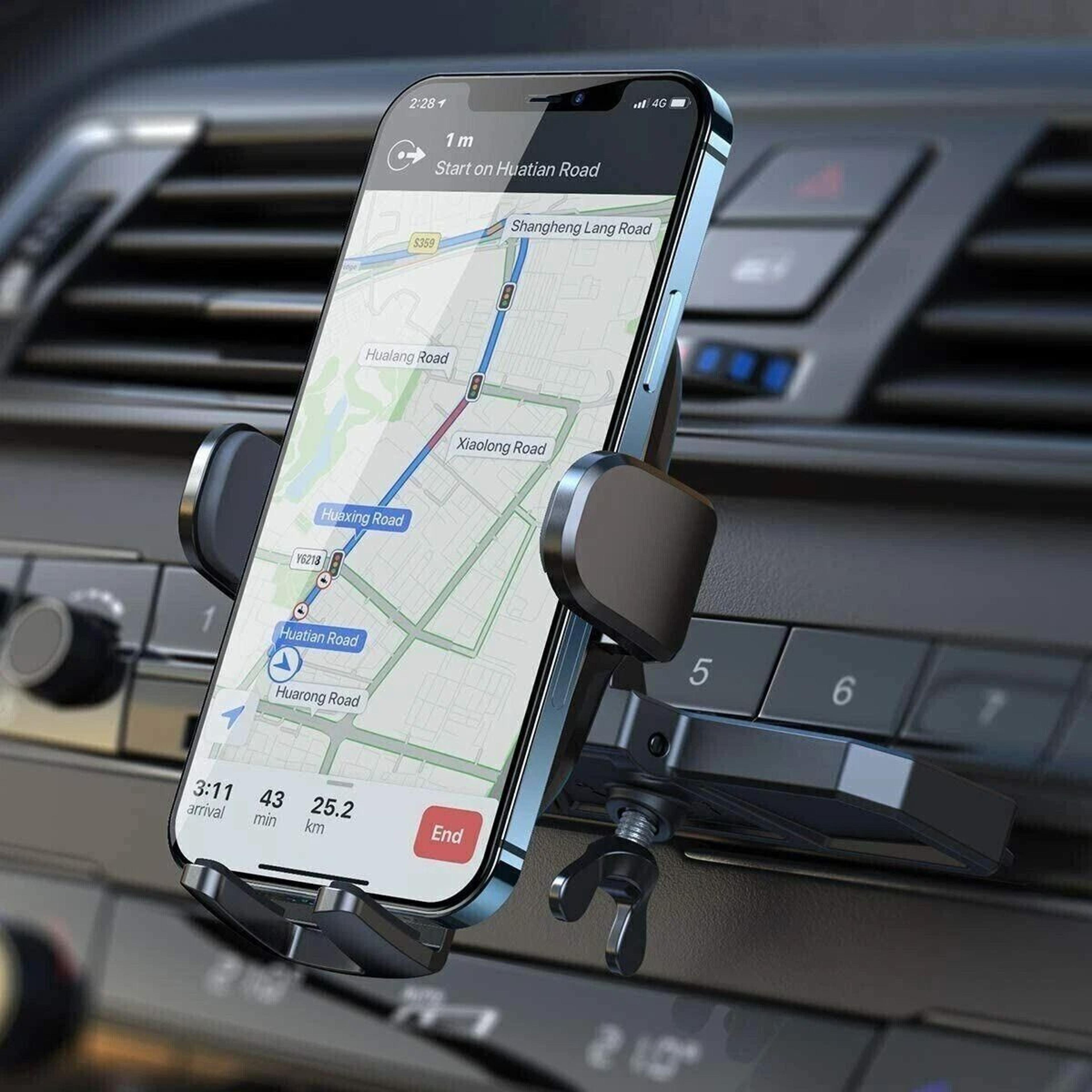 universal cd slot car phone holder mount secure dashboard grip