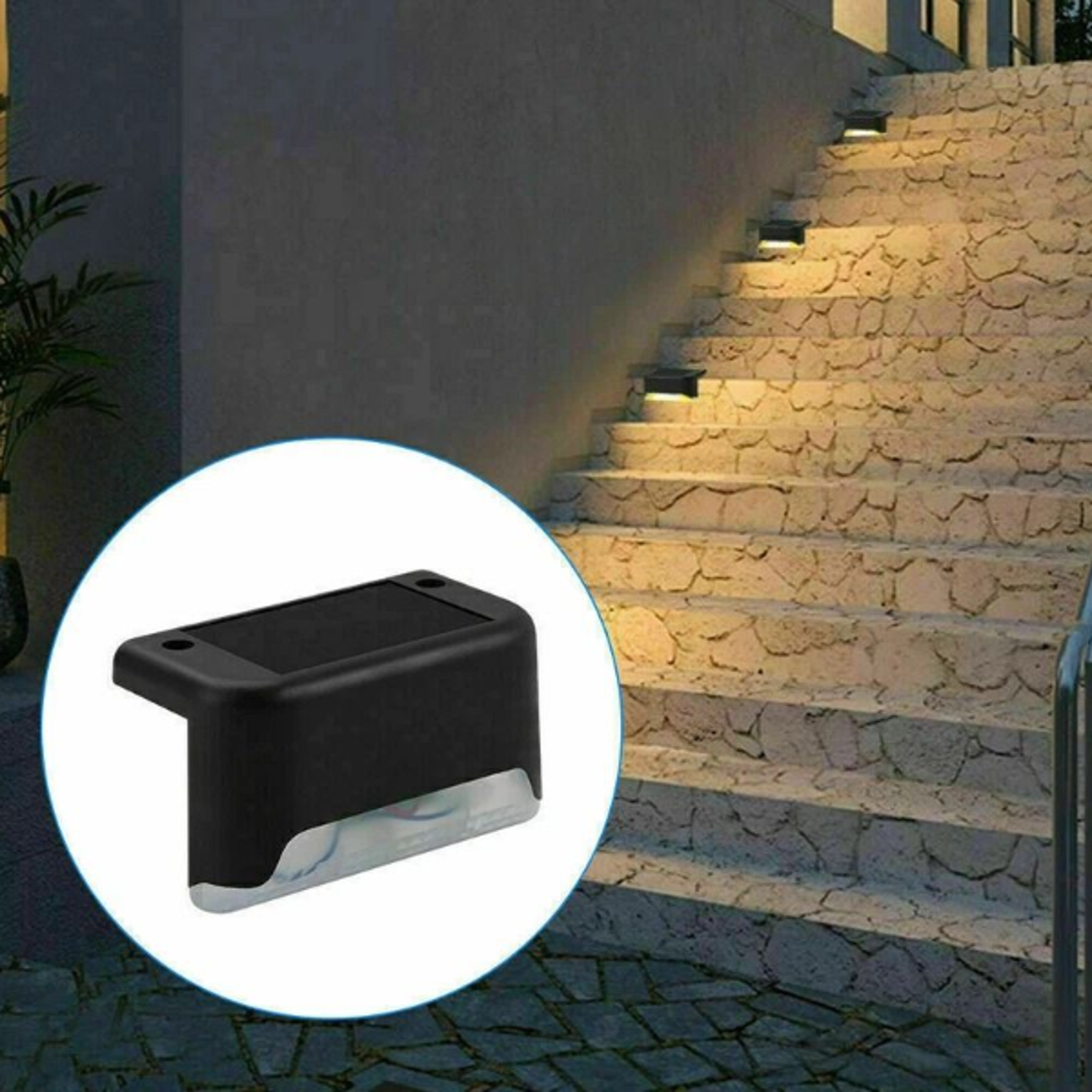 solar deck lights outdoor led step lights auto on off for stairs fence path