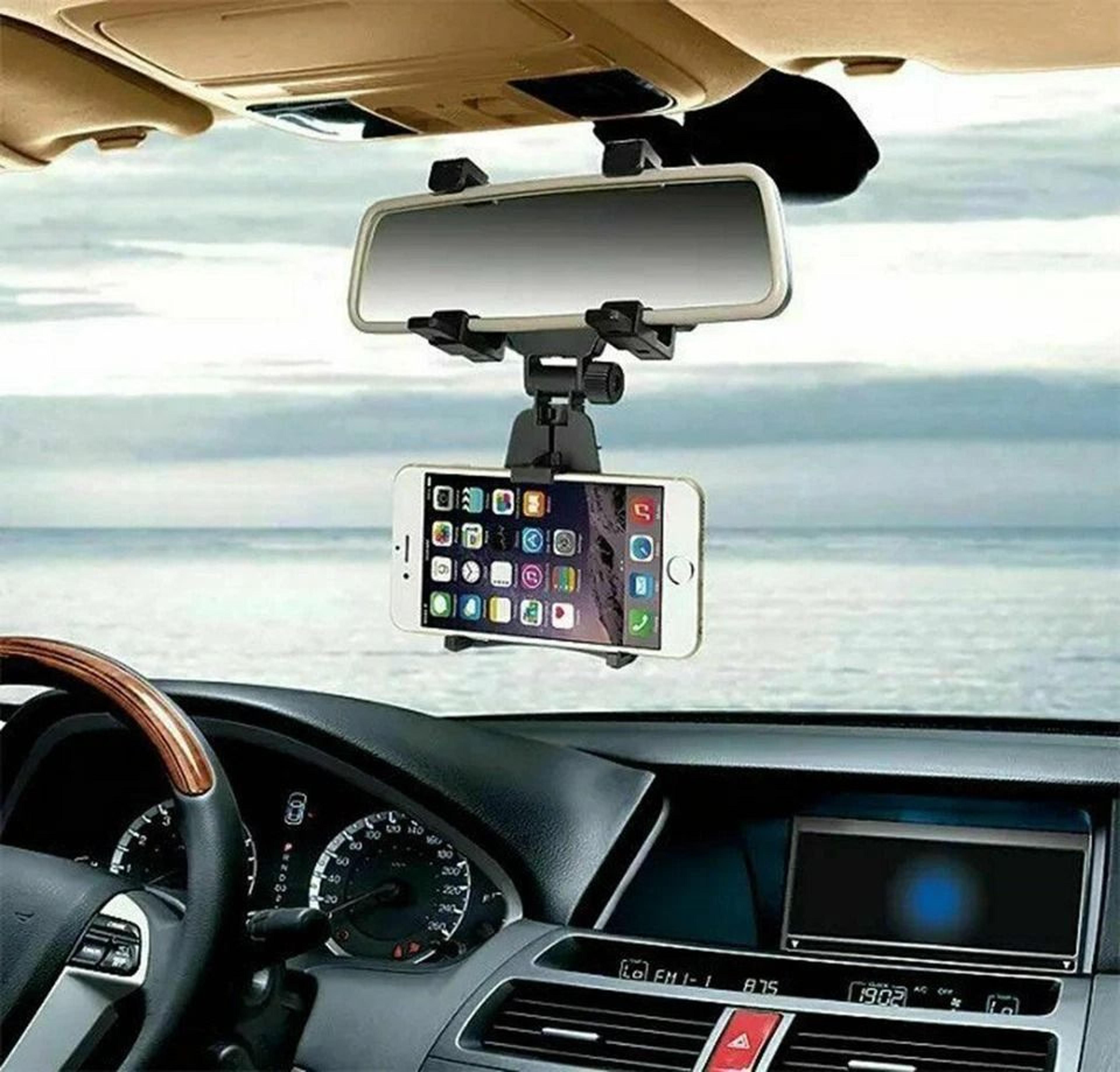 Universal Car Rearview Mirror Phone Holder Mount Hands Free Driving Cradle Adjustable Stand 4