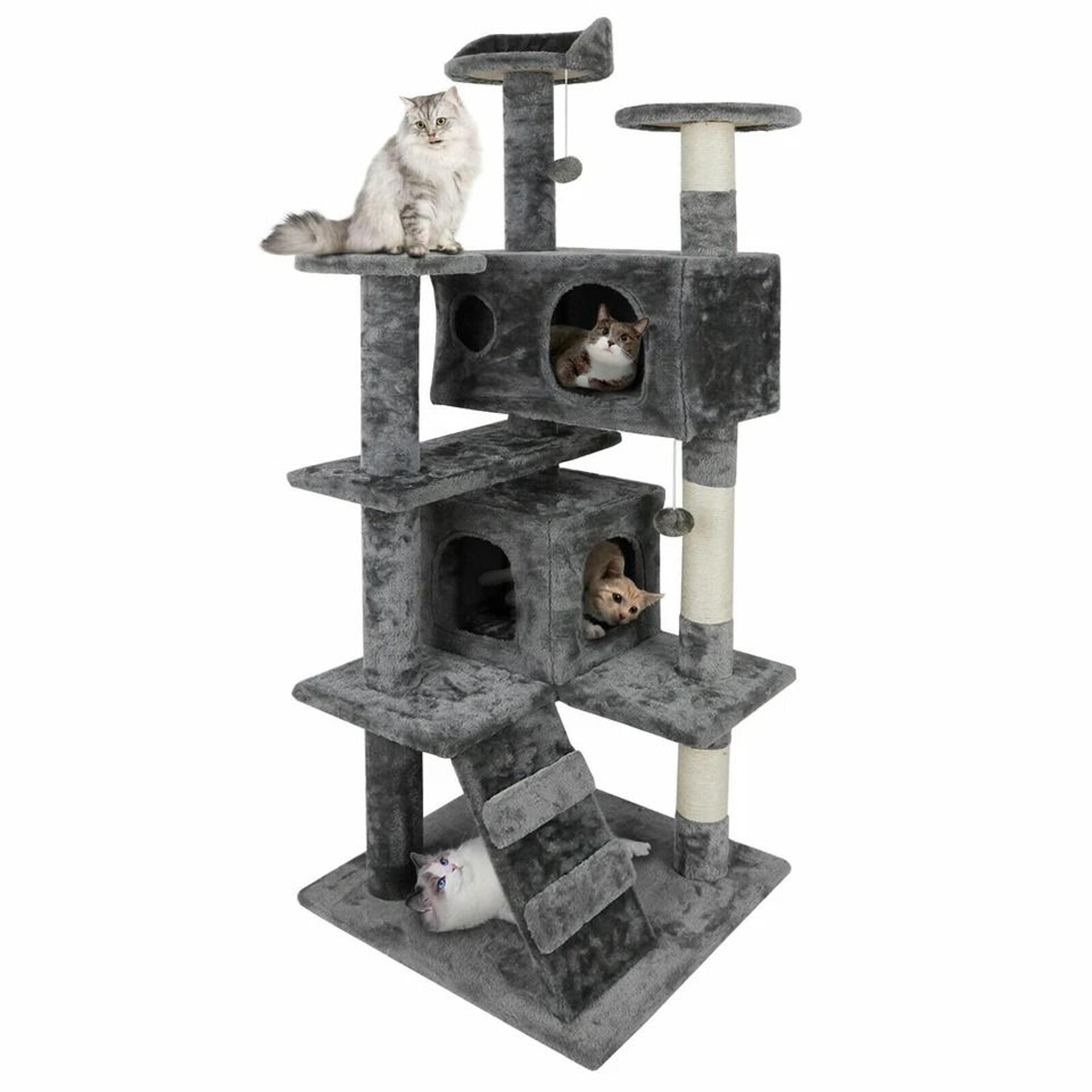 large cat tree tower with condo & scratching posts multi level cat activity center for indoor cats