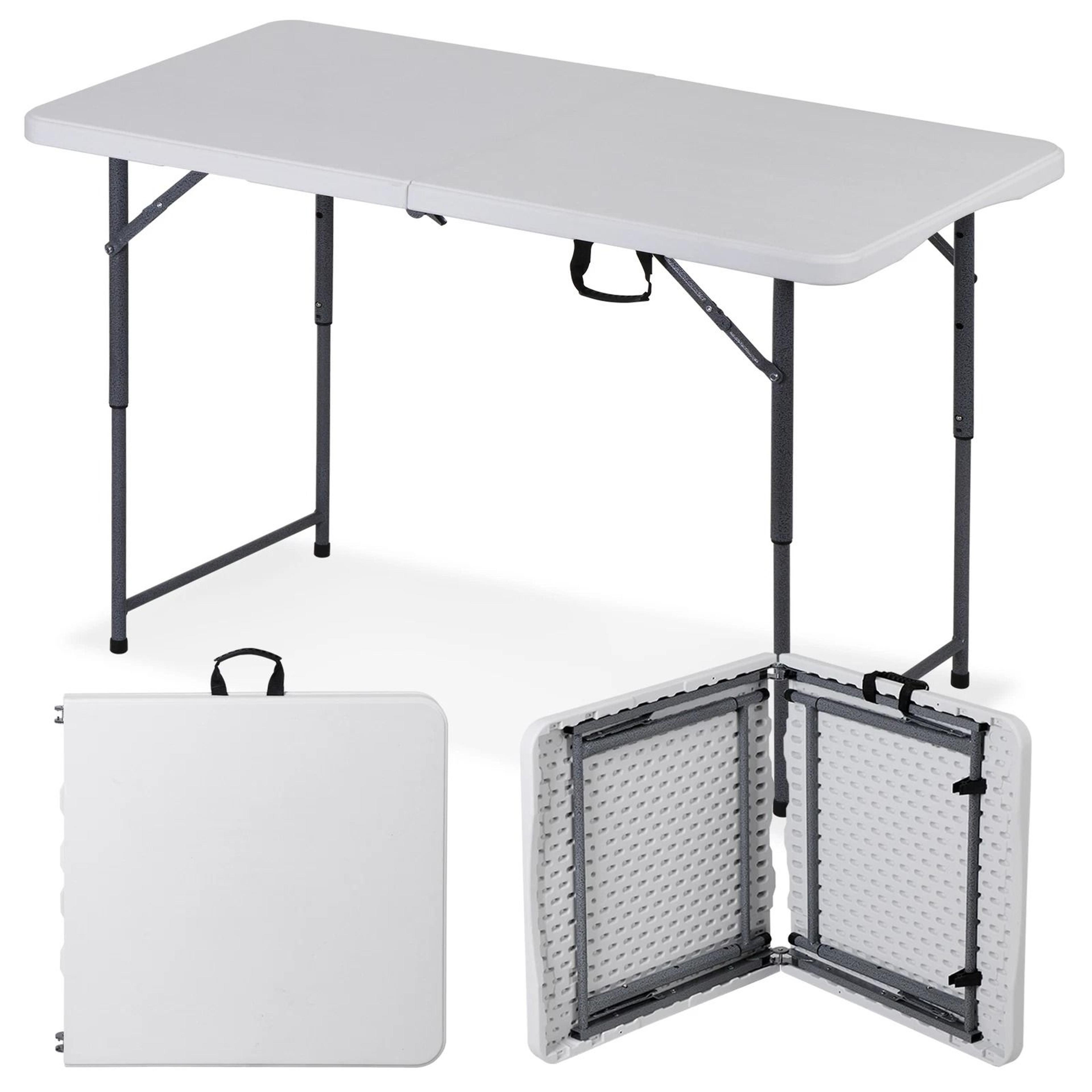 Portable Fold In Half Adjustable Folding Table Heavy Duty Plastic Camping Table 12