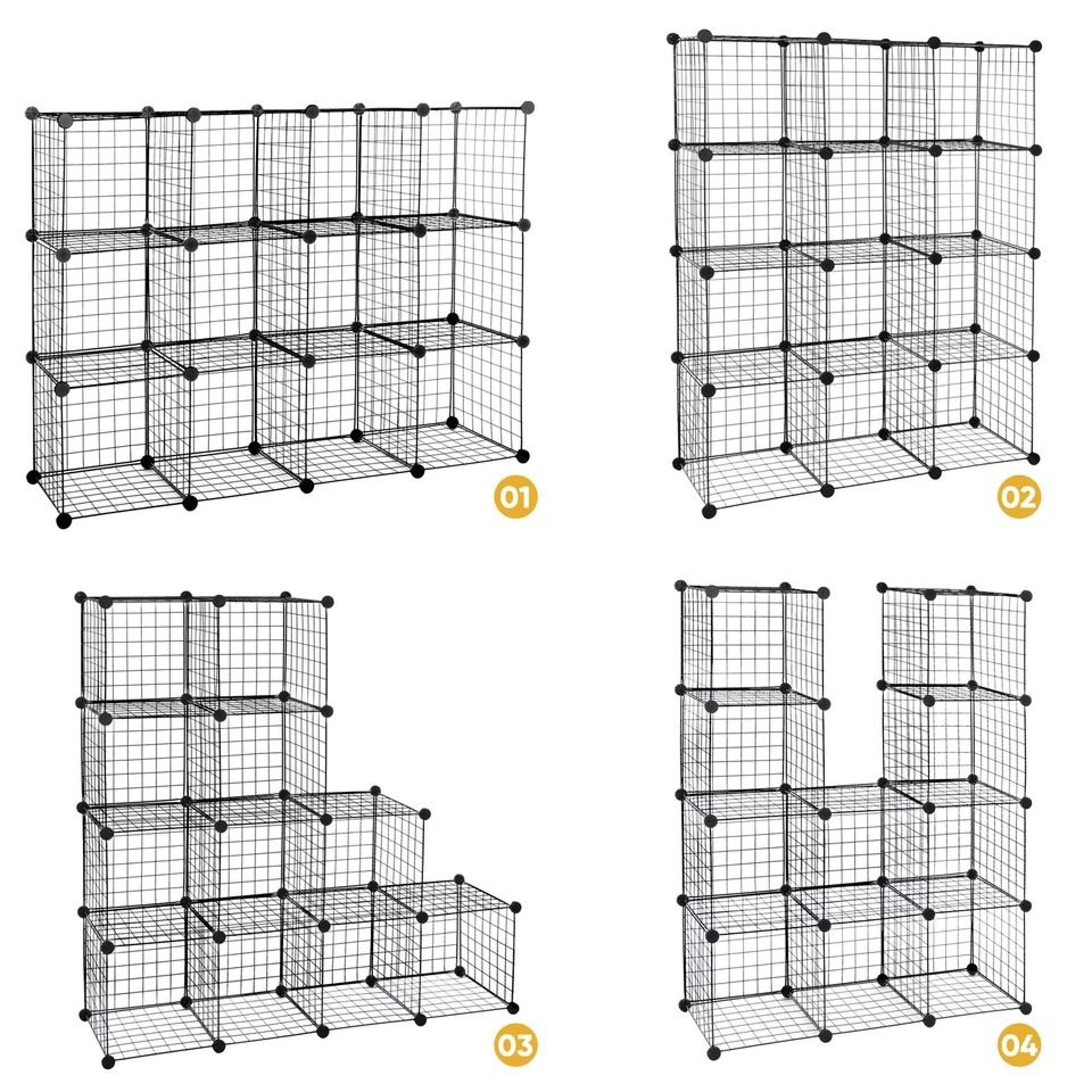Adjustable Wire Cube Storage Organizer Modular DIY Cube Shelving Unit For Home  Closet 6