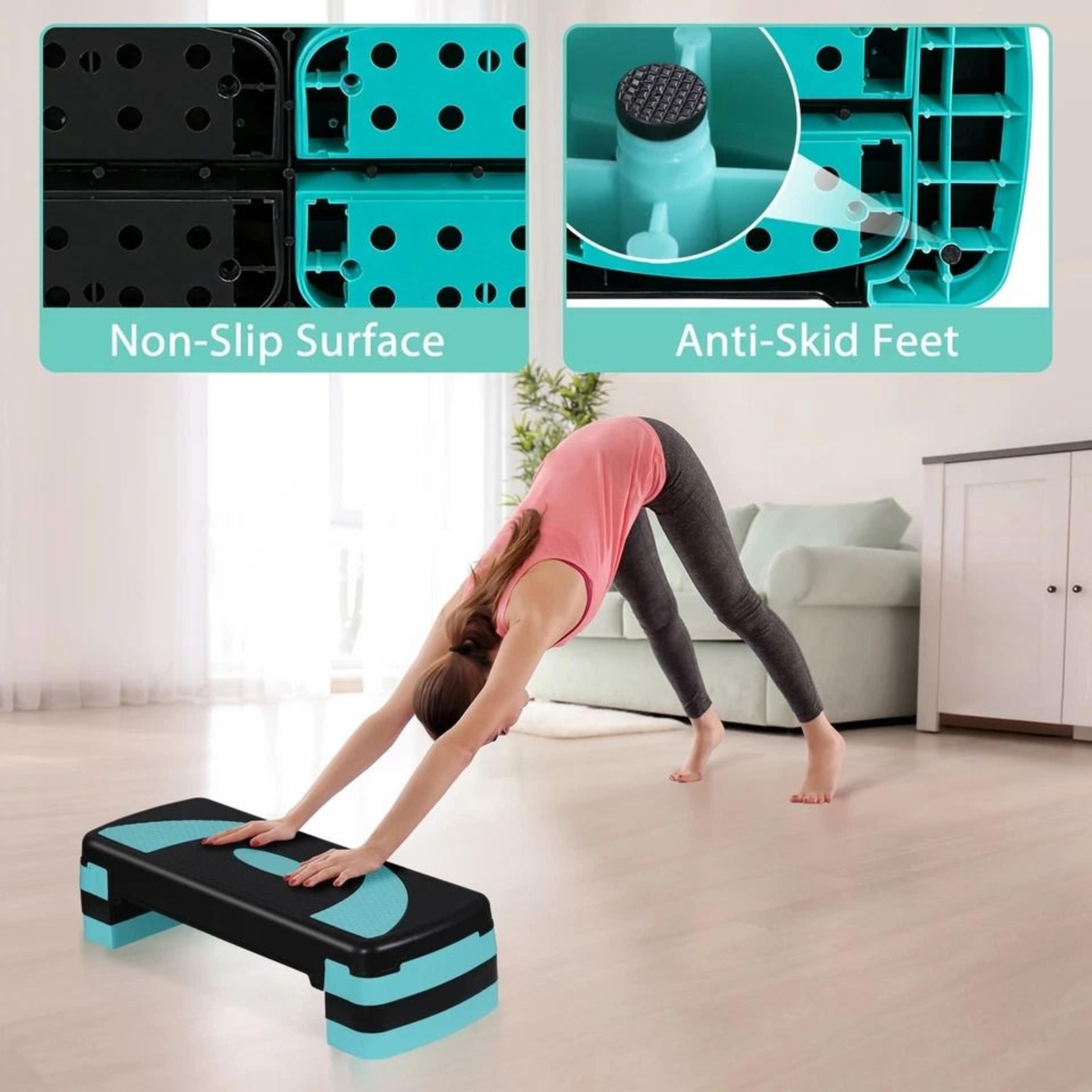 Adjustable Aerobic Step Platform Workout Trainer With Non Slip Surface For Home Fitness 3