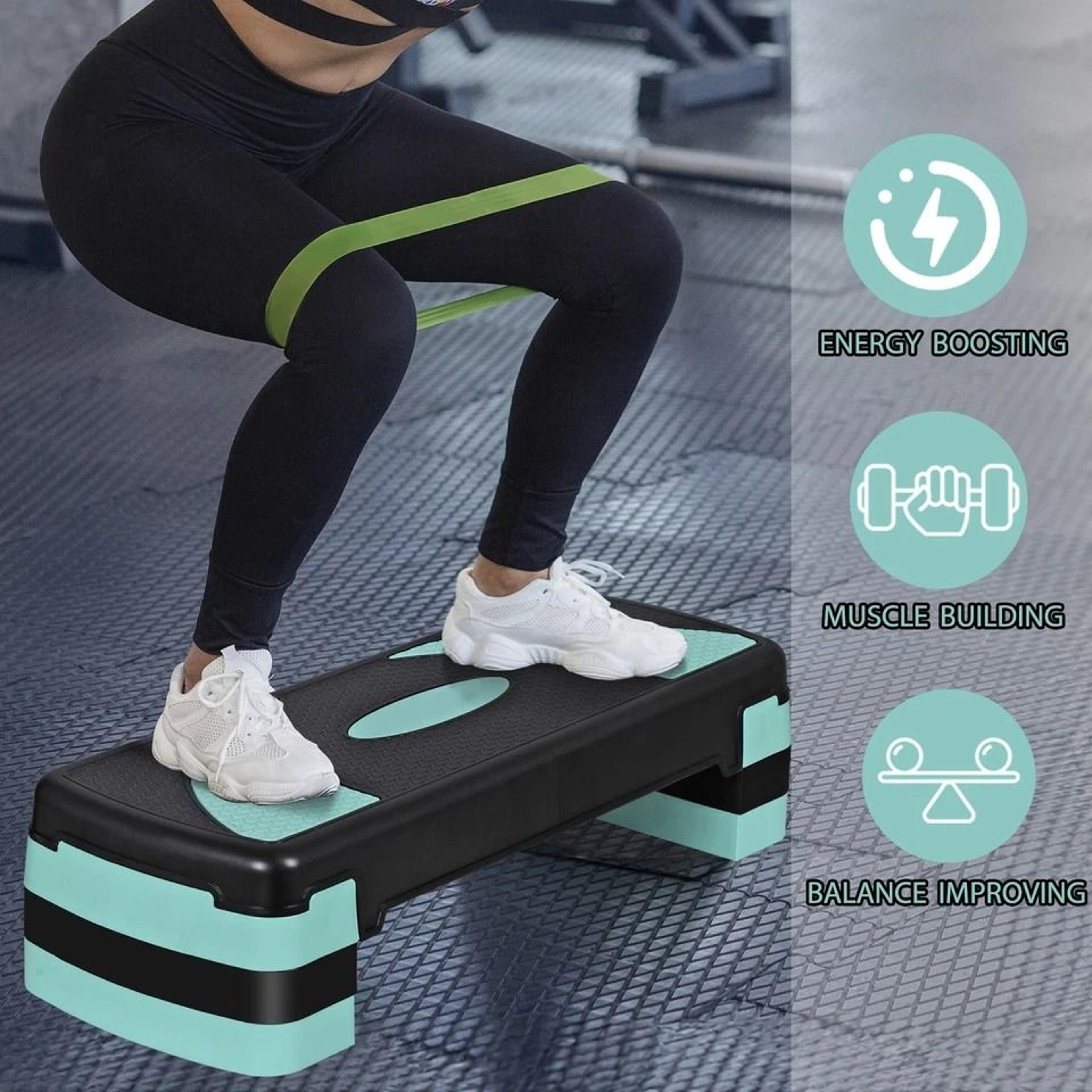 Adjustable Aerobic Step Platform Workout Trainer With Non Slip Surface For Home Fitness 7