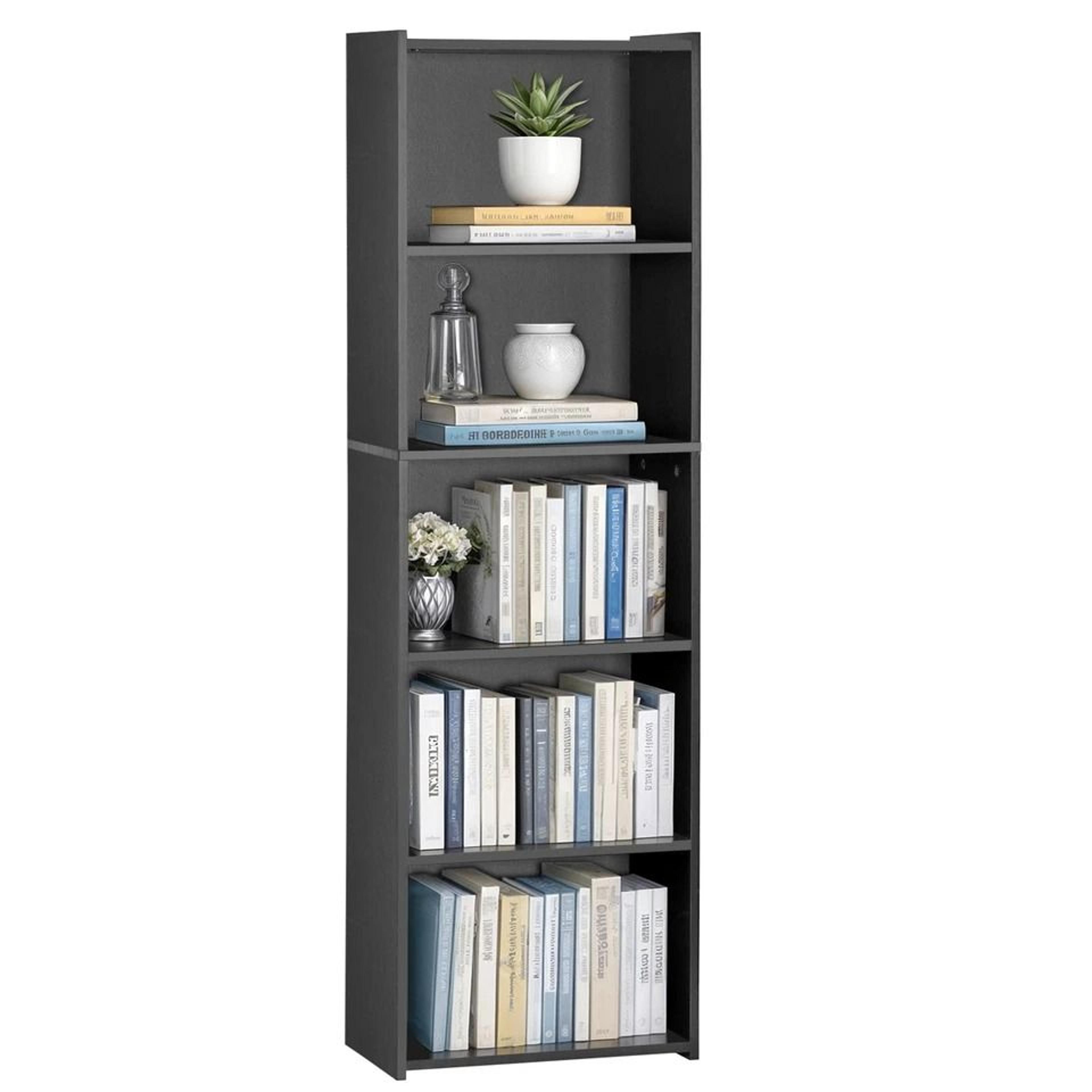 Wood Bookshelf Open Display Storage Organizer For Living Room  Home Office 11