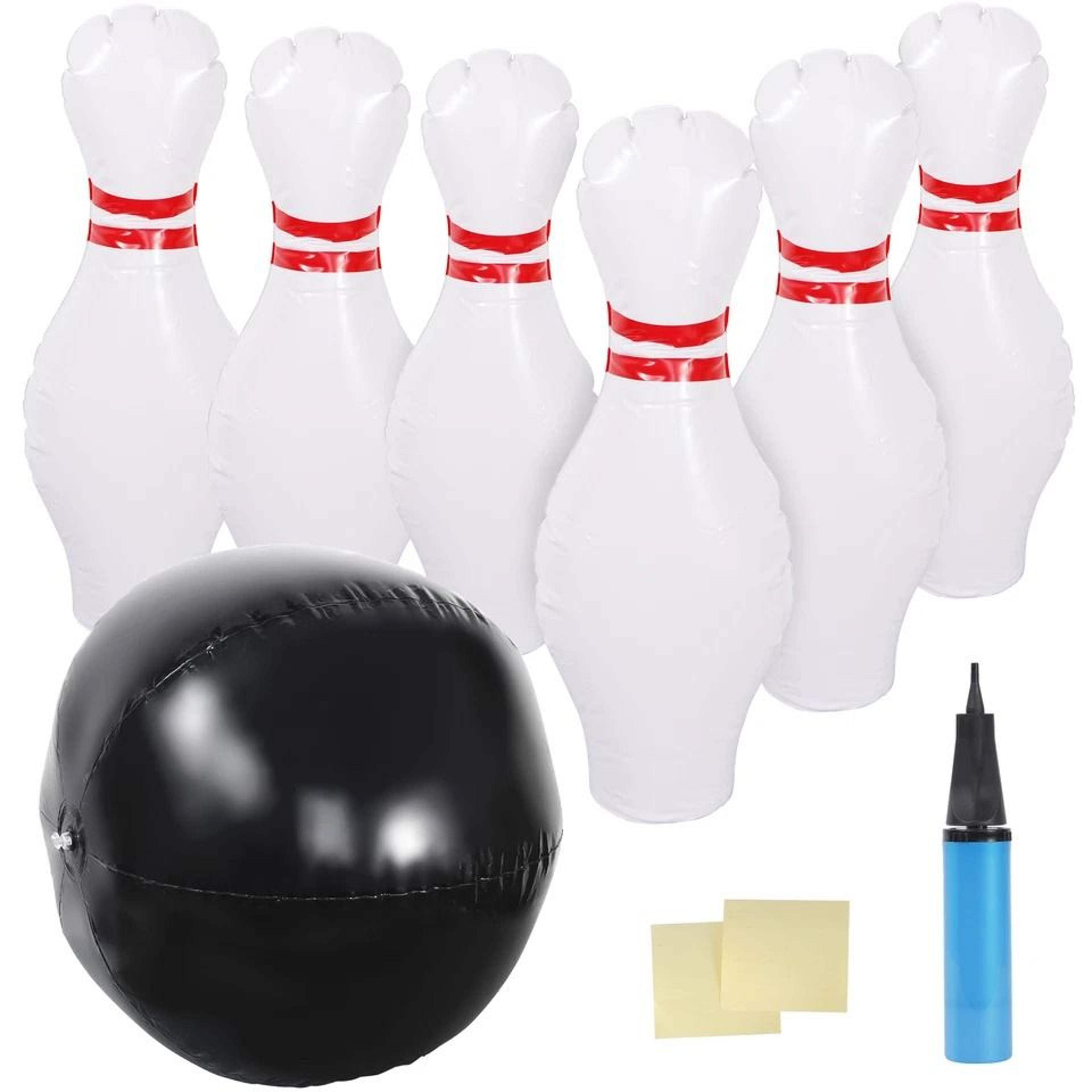 giant inflatable bowling set with pump for kids & adults outdoor lawn party game