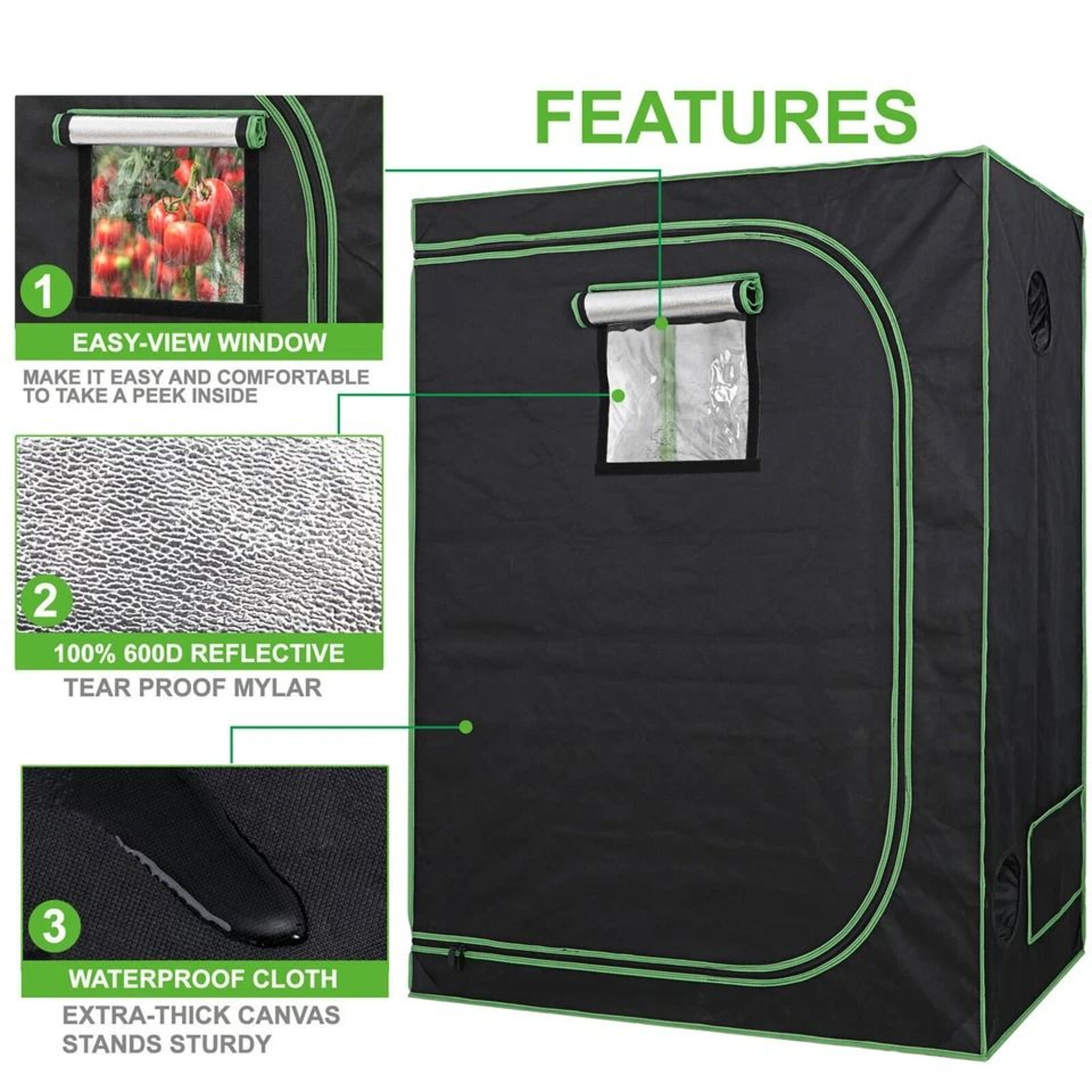Indoor Grow Tent Hydroponic Mylar Reflective Plant Grow Tent With Observation Window 8
