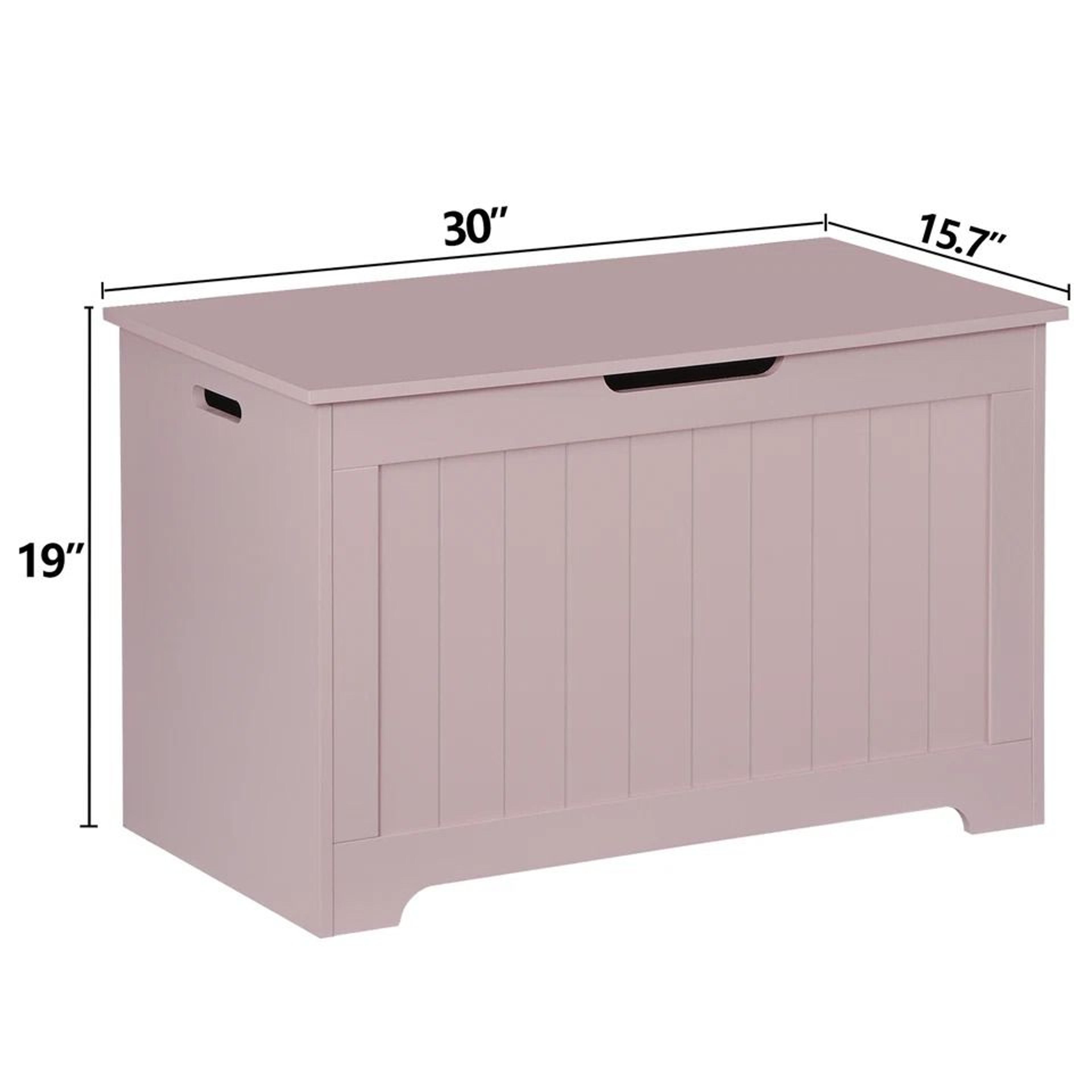 Wooden Toy Storage Chest Bench With Safety Hinge Kids Organizer Box For Bedroom Playroom 3