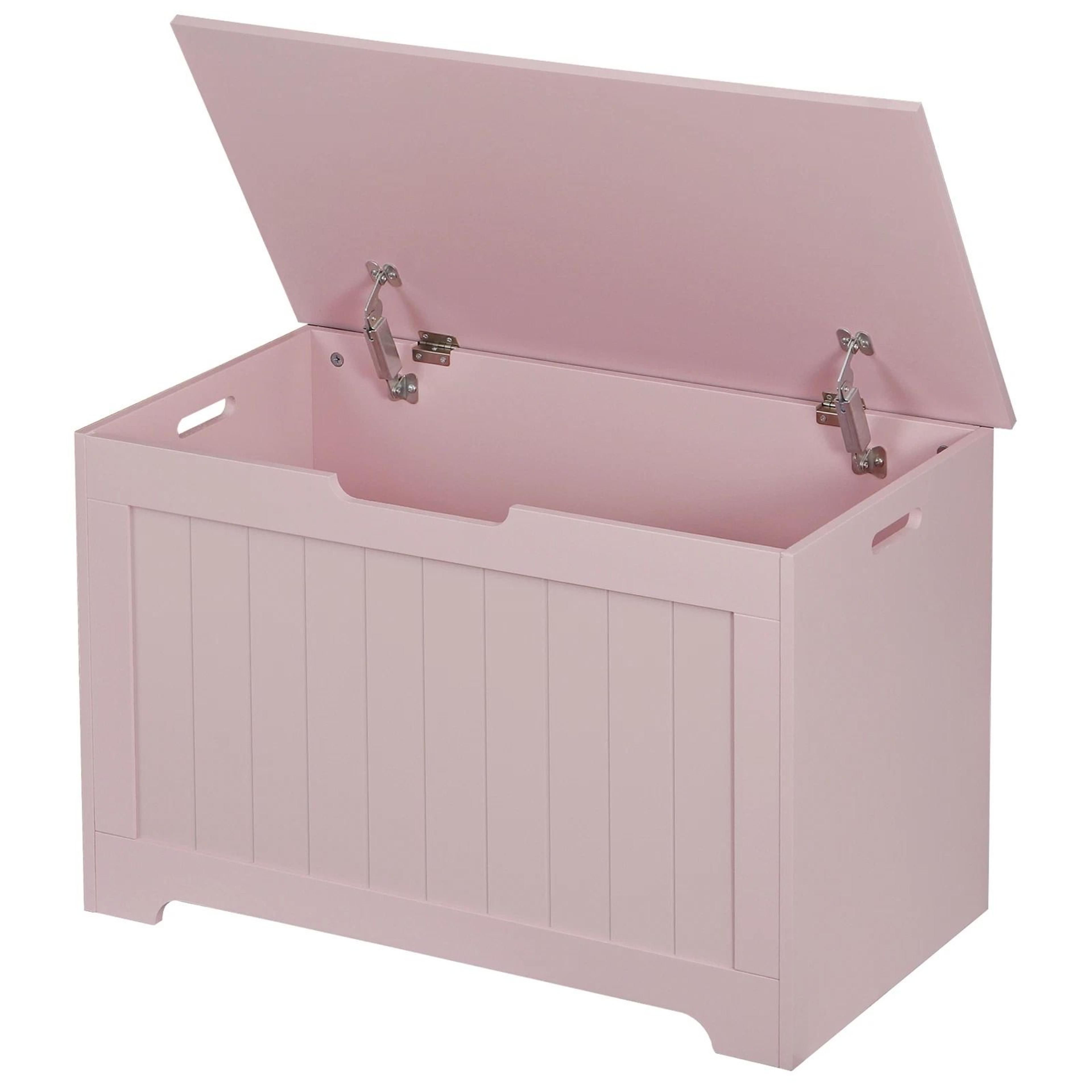 wooden toy storage chest bench with safety hinge kids organizer box for bedroom playroom