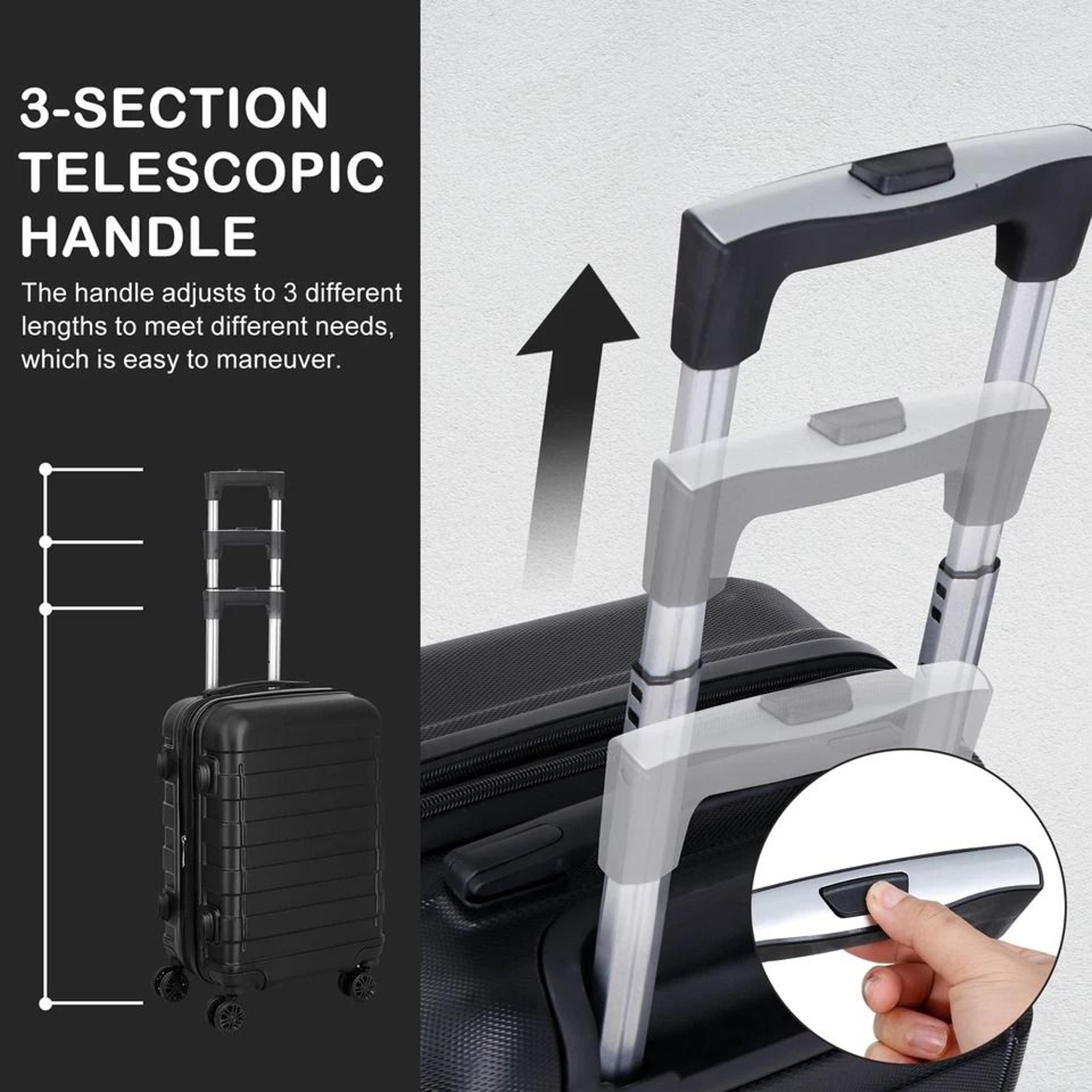 Expandable Carry On Luggage Lightweight Hardside Suitcase With Spinner Wheels Durable Travel Case 9