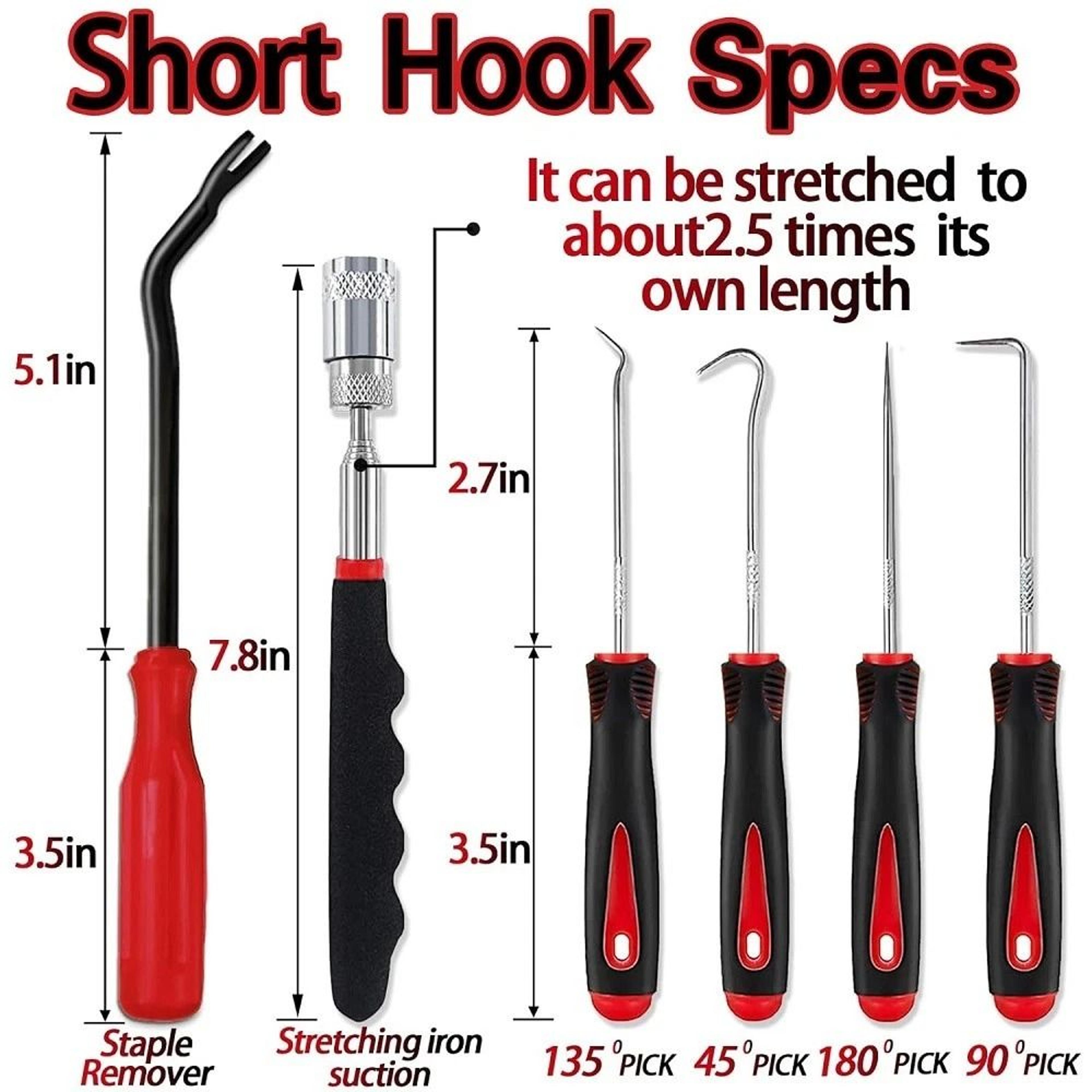 Pick  Hook Set With Magnetic Telescoping Tool Kit For Automotive  DIY Repairs 1