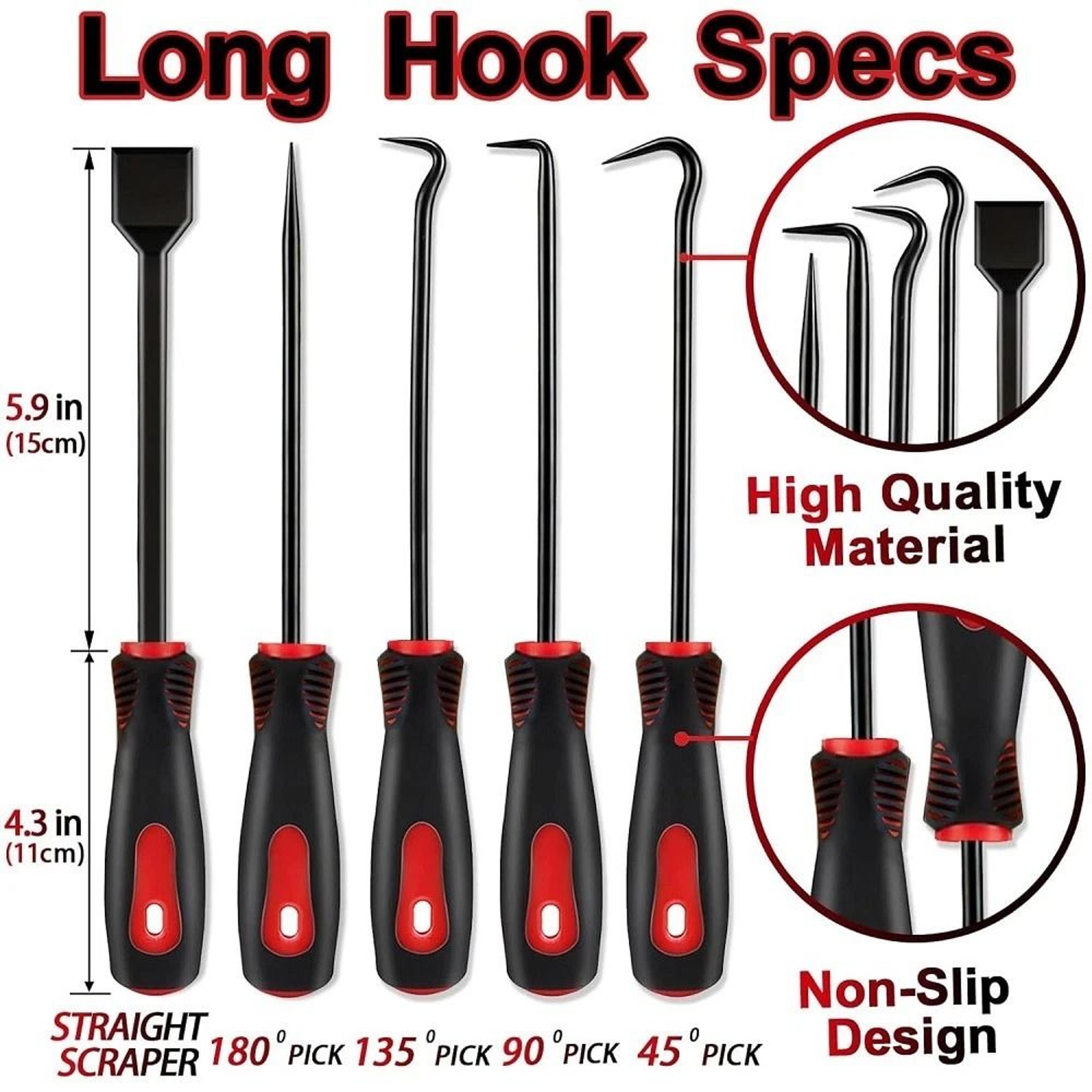 Pick  Hook Set With Magnetic Telescoping Tool Kit For Automotive  DIY Repairs 6