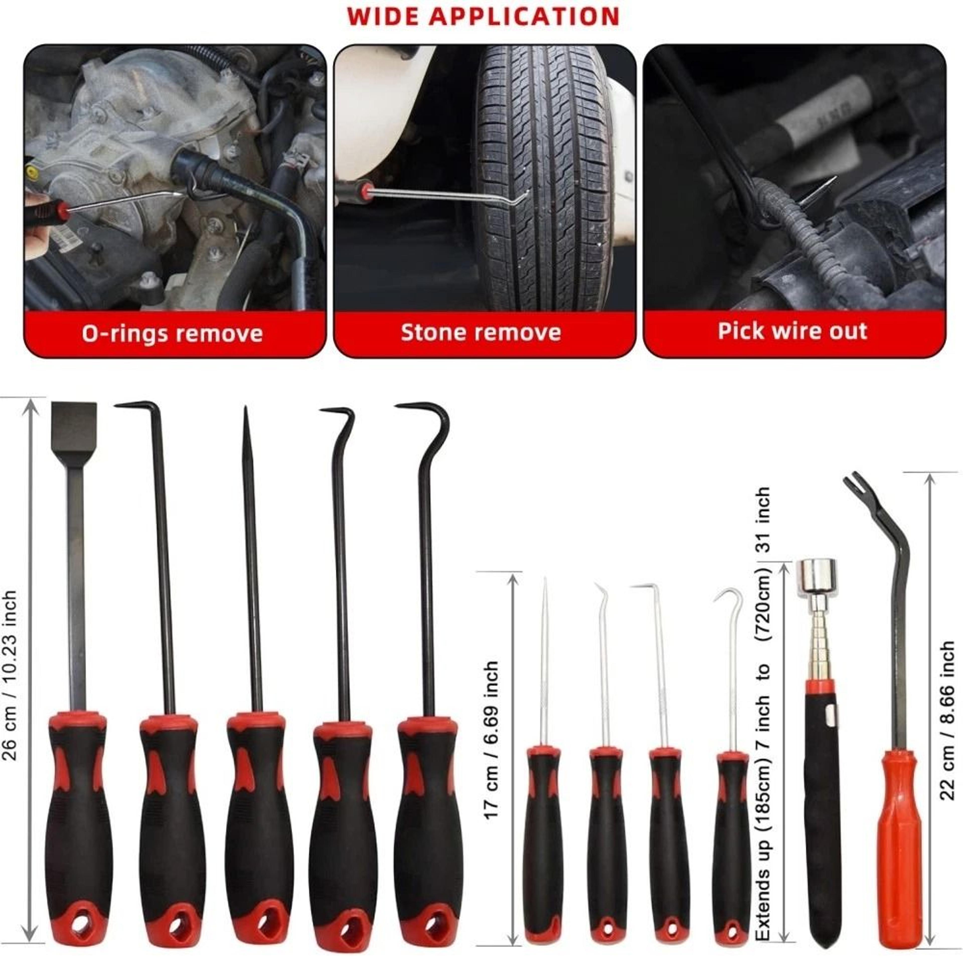 Pick  Hook Set With Magnetic Telescoping Tool Kit For Automotive  DIY Repairs 7