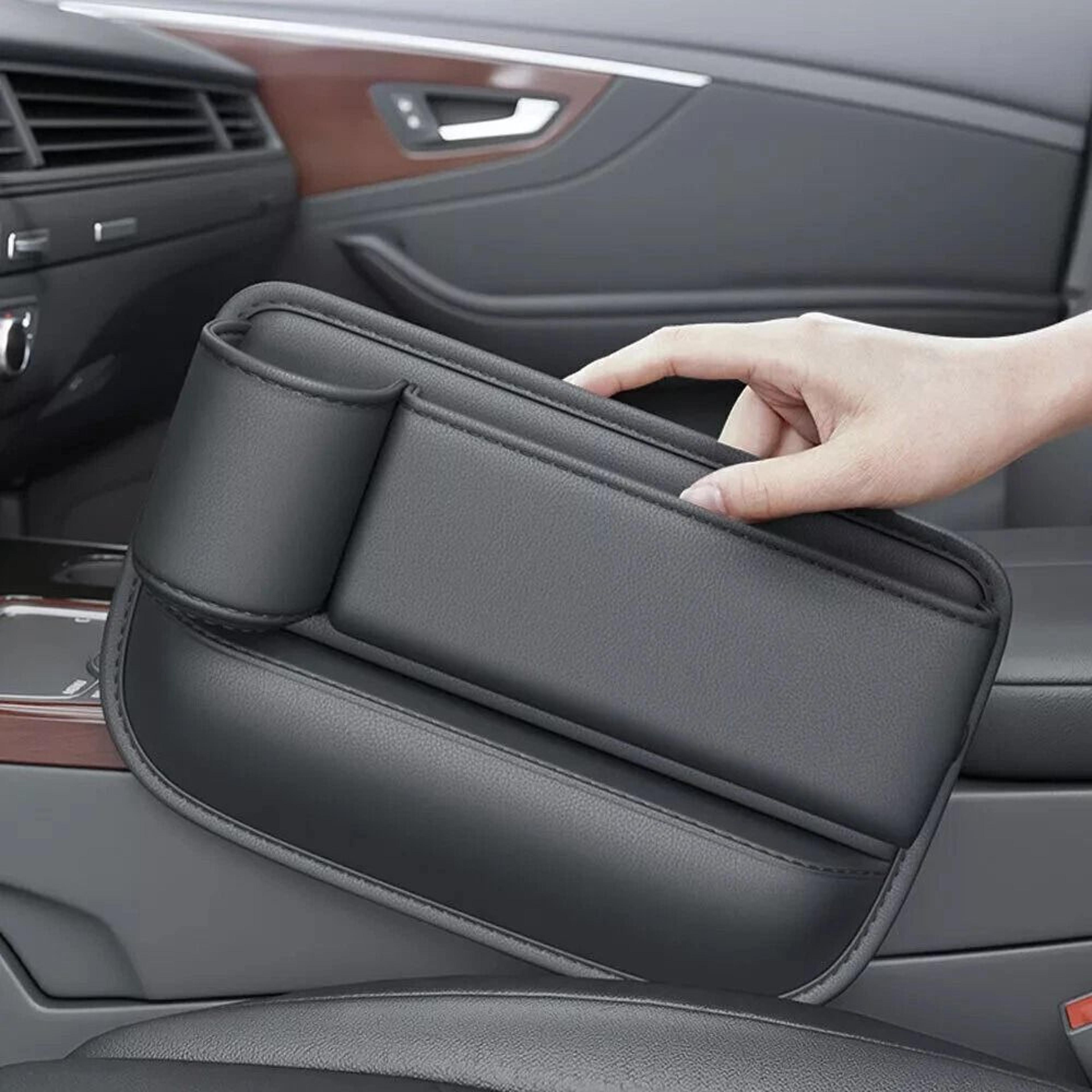Car Seat Gap Filler PU Leather Organizer  Phone Holder  Storage Box For Easy Access 1