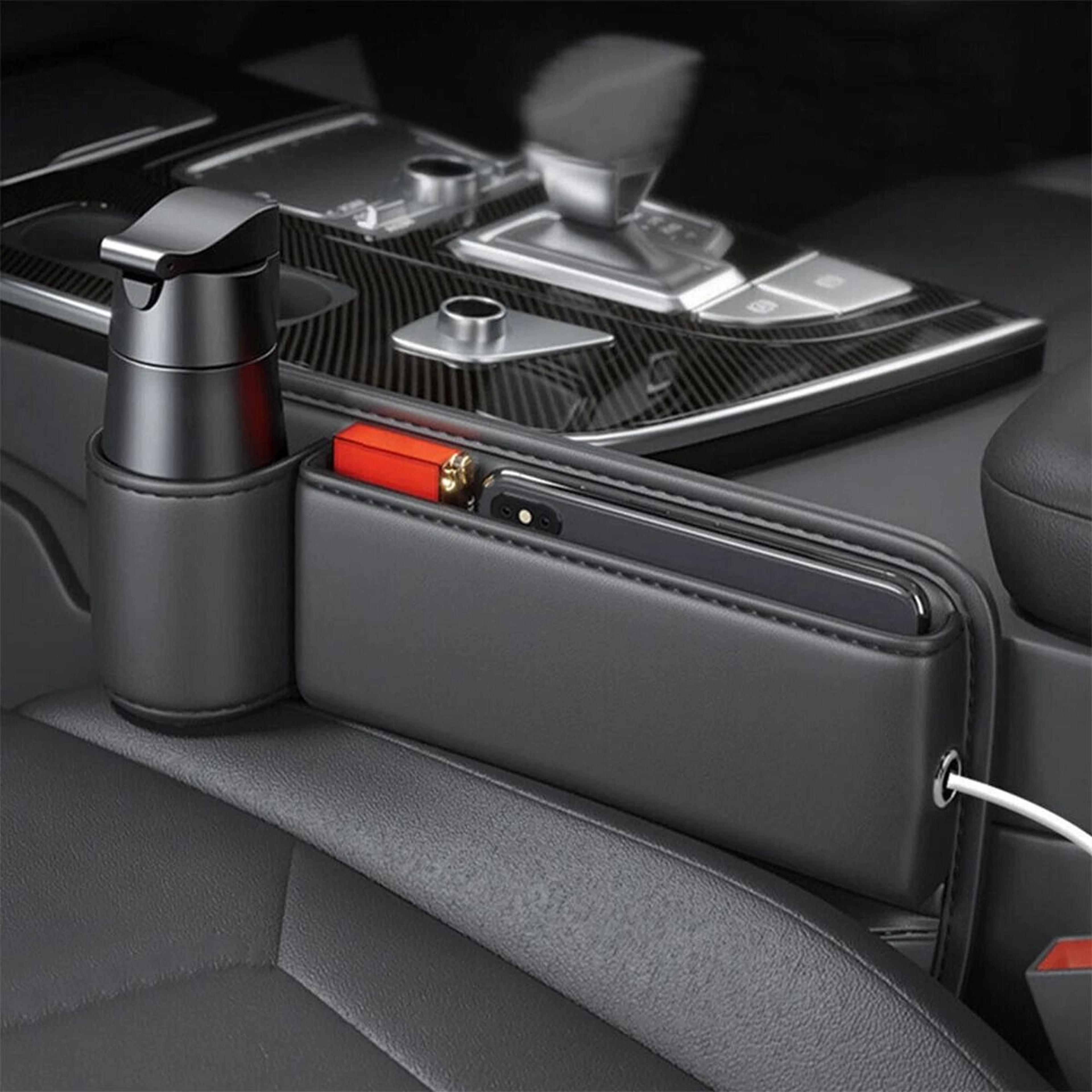 Car Seat Gap Filler PU Leather Organizer  Phone Holder  Storage Box For Easy Access 4