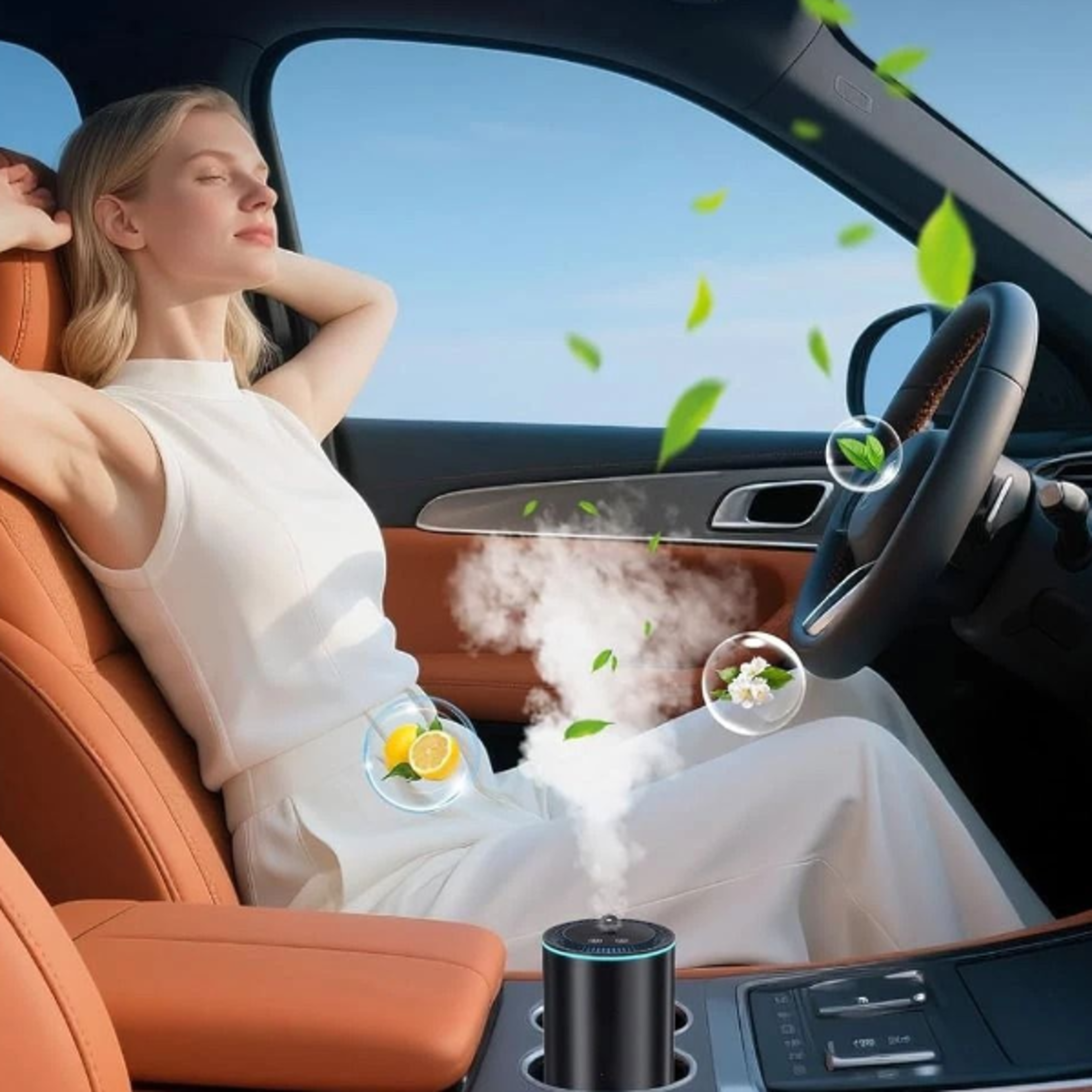smart car diffuser with starry sky light & aromatherapy air freshener