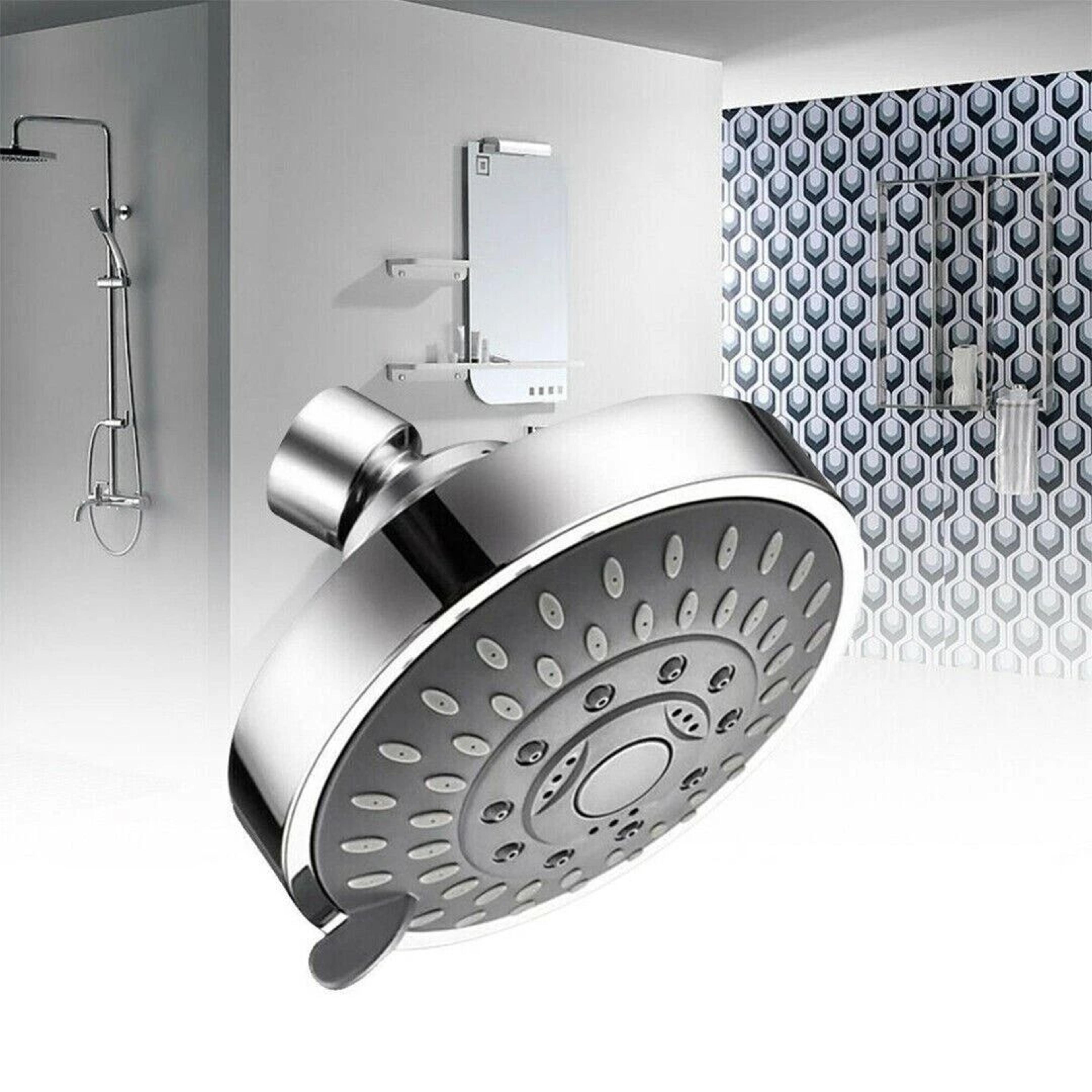 High Pressure Adjustable Handheld Shower Head Top Spray Bath Showerhead With MultinSettings 5