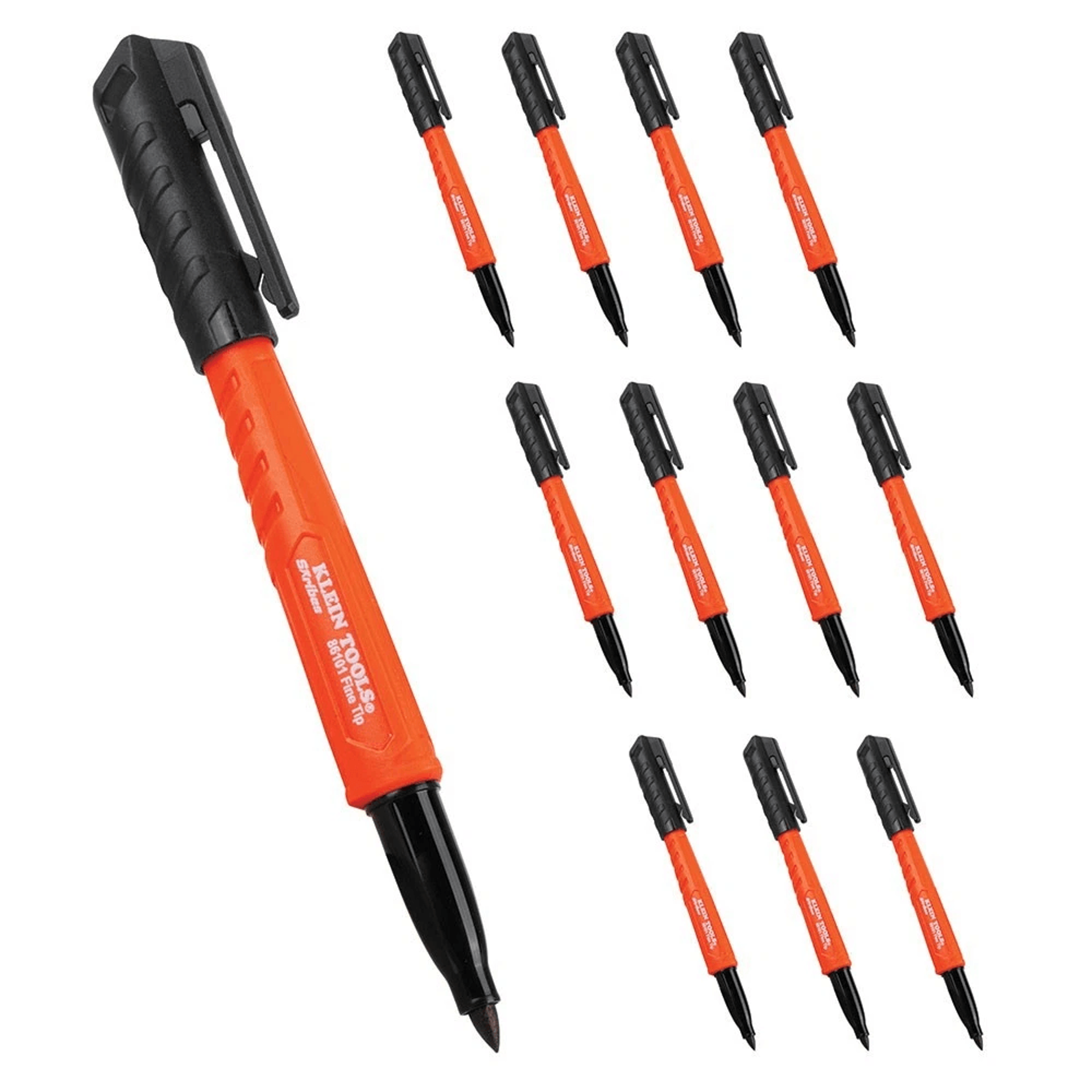 klein tools black skribes permanent markers bold & precise