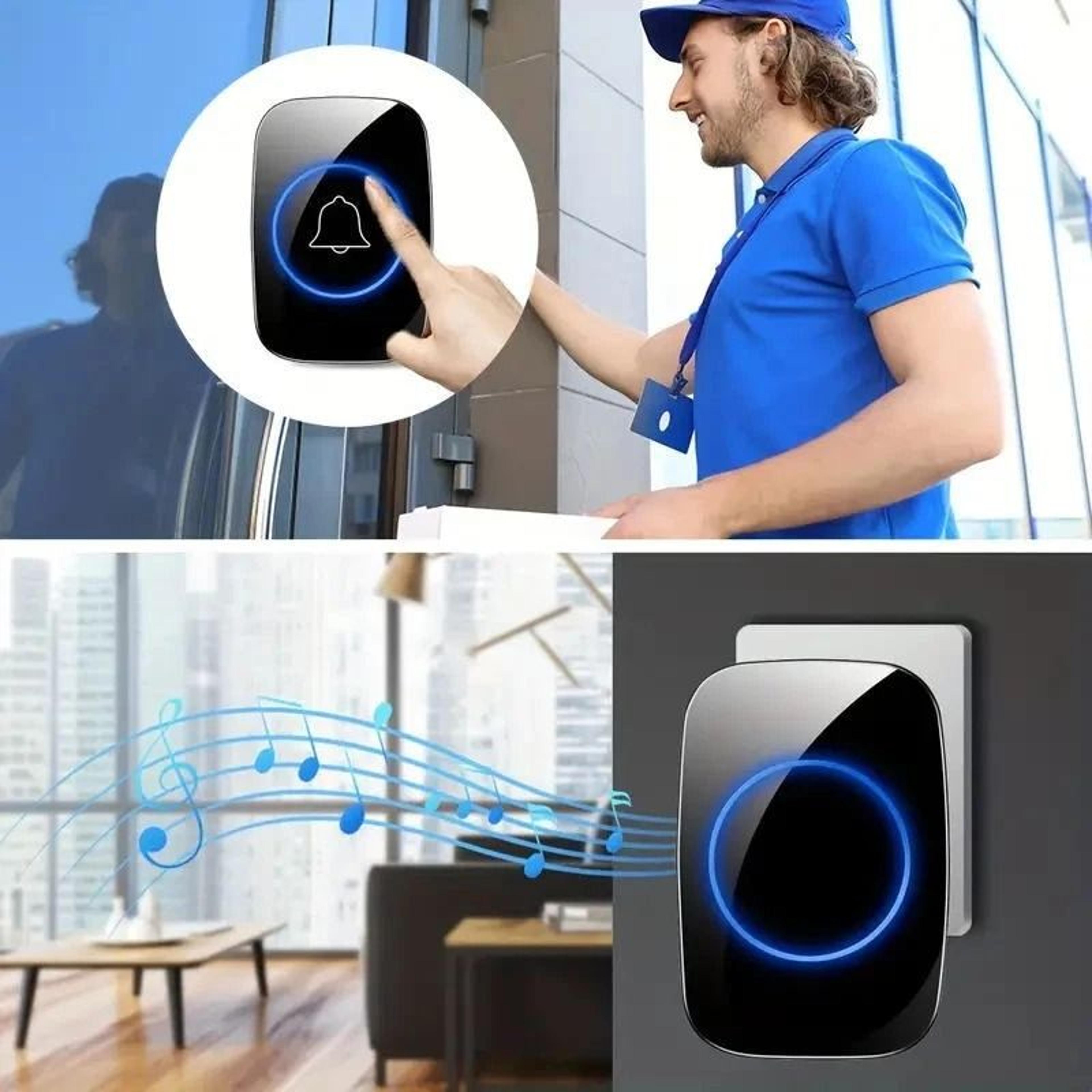 Wireless Doorbell Chime Waterproof Receiver With Adjustable Volume Range Easy Installation For Home