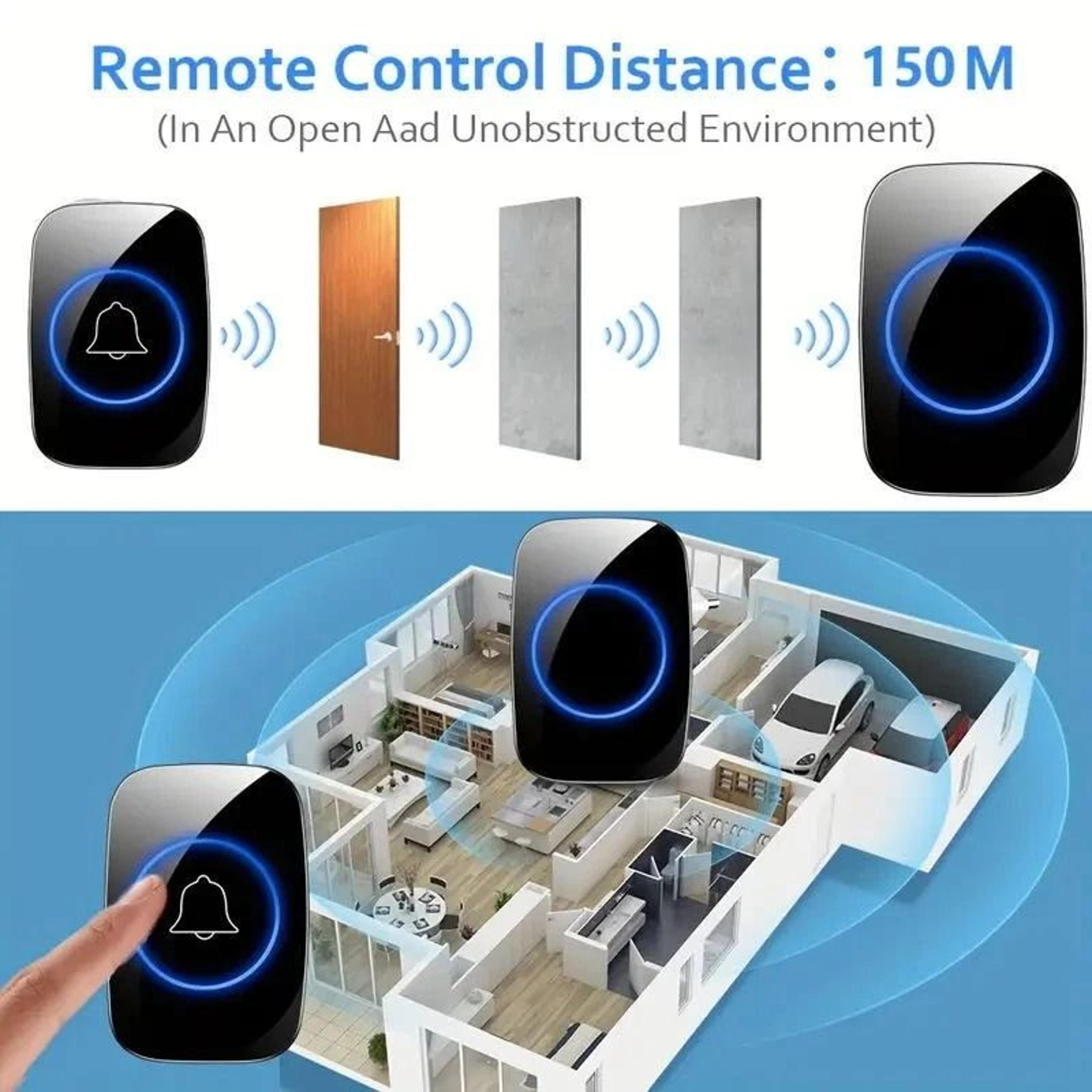 Wireless Doorbell Chime Waterproof Receiver With Adjustable Volume Range Easy Installation For Home