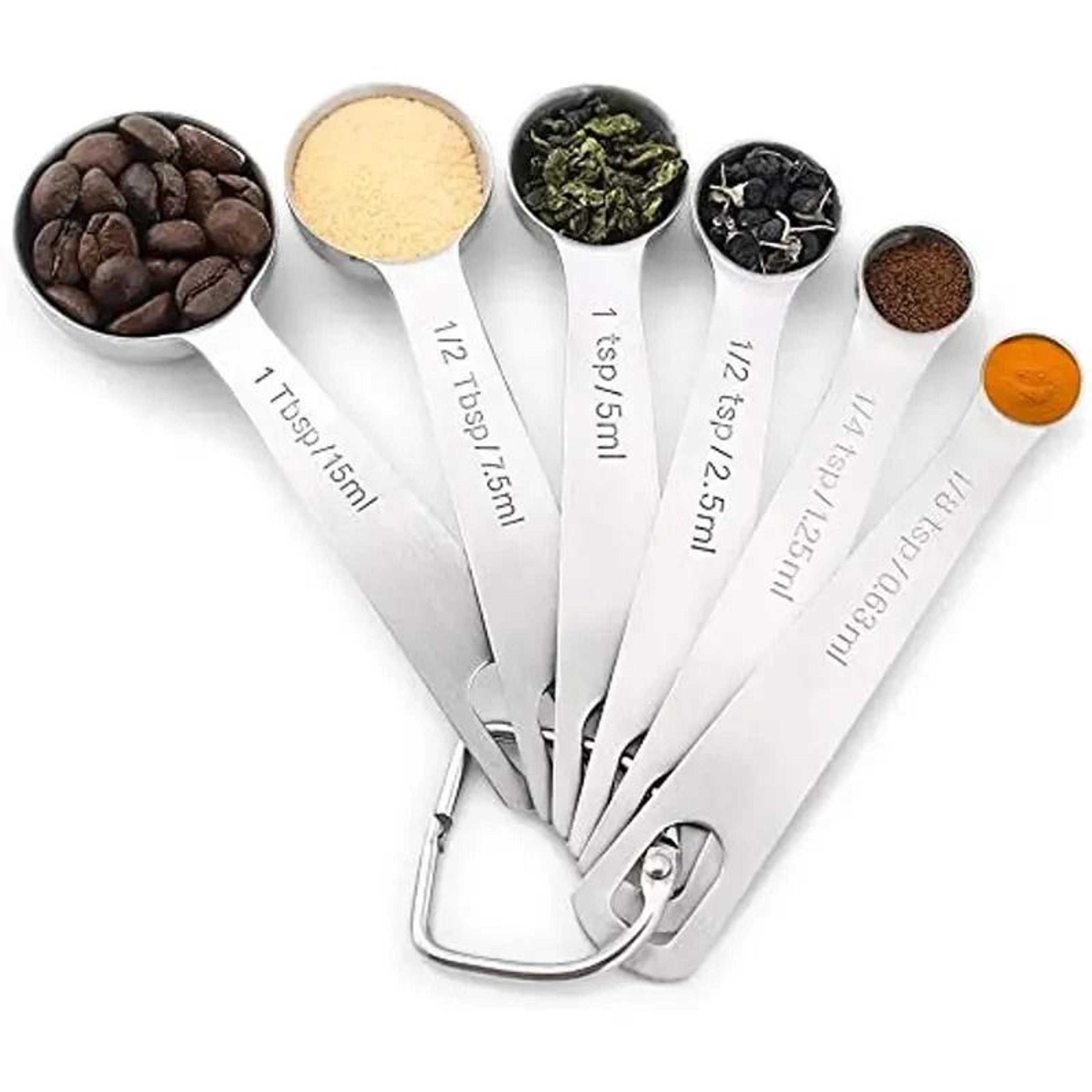 stainless steel measuring cups and spoons set heavy duty silver