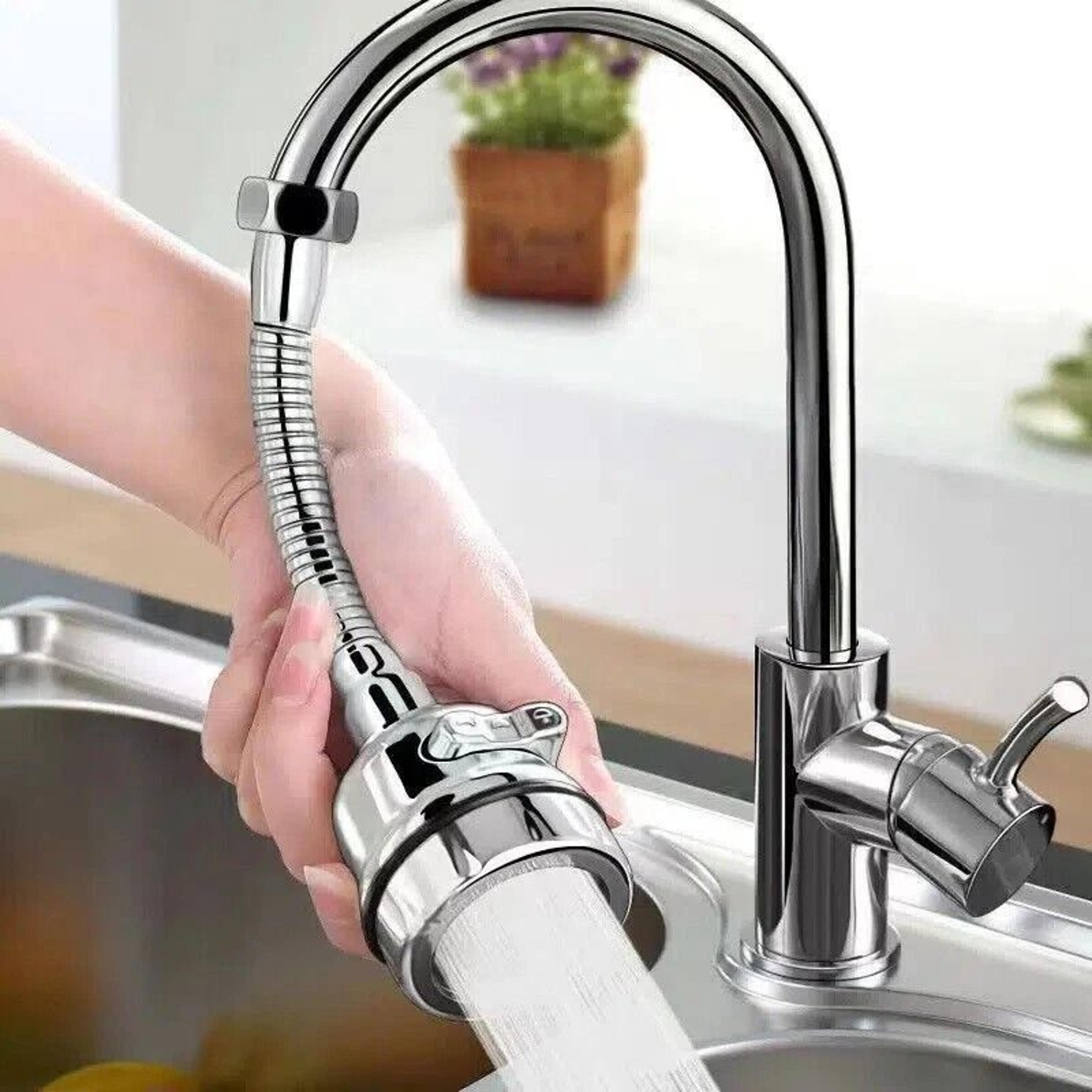rotating faucet head with water saving nozzle for kitchen tap