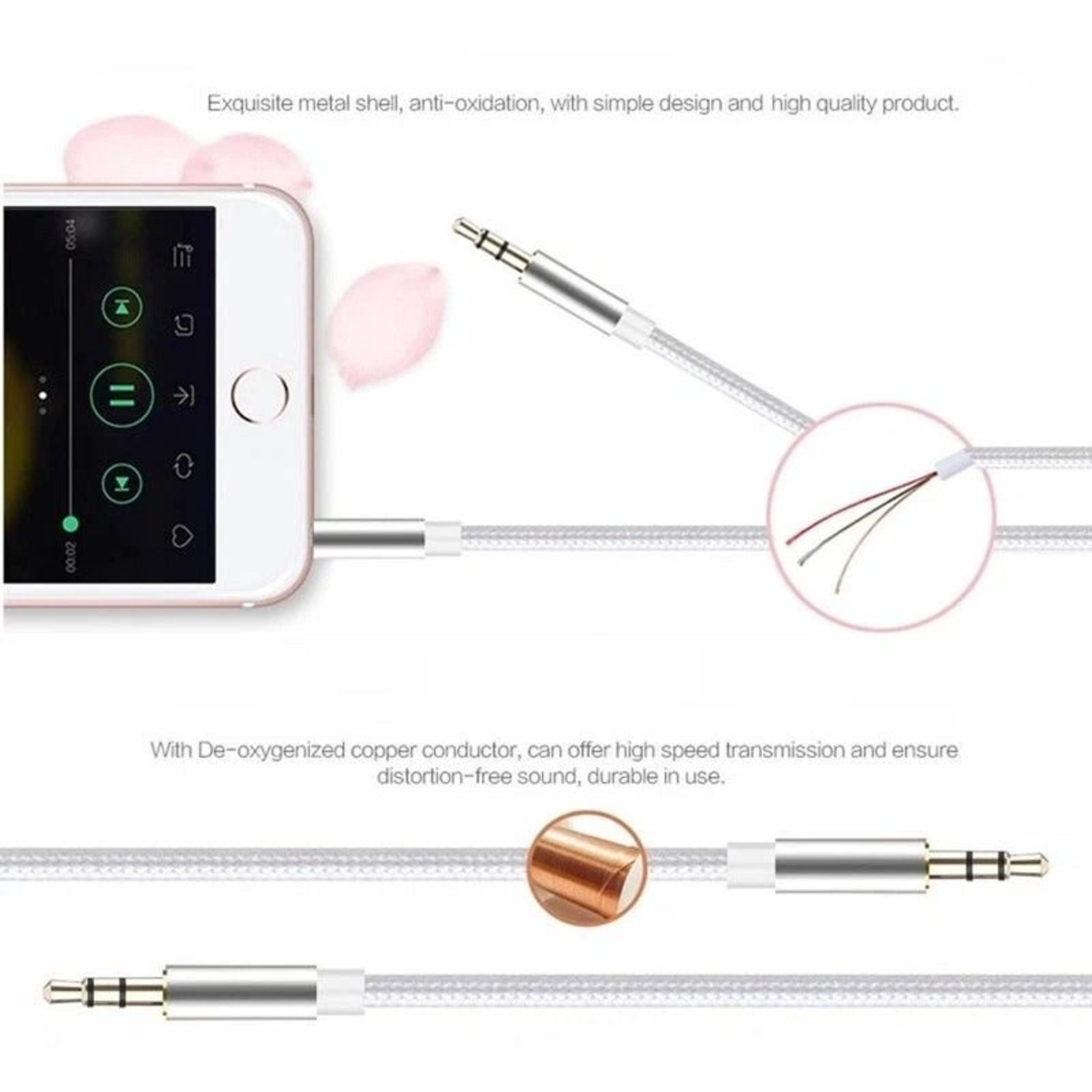Braided Male To Male Audio AUX Cable For PC IPhone IPod  Car Use 5