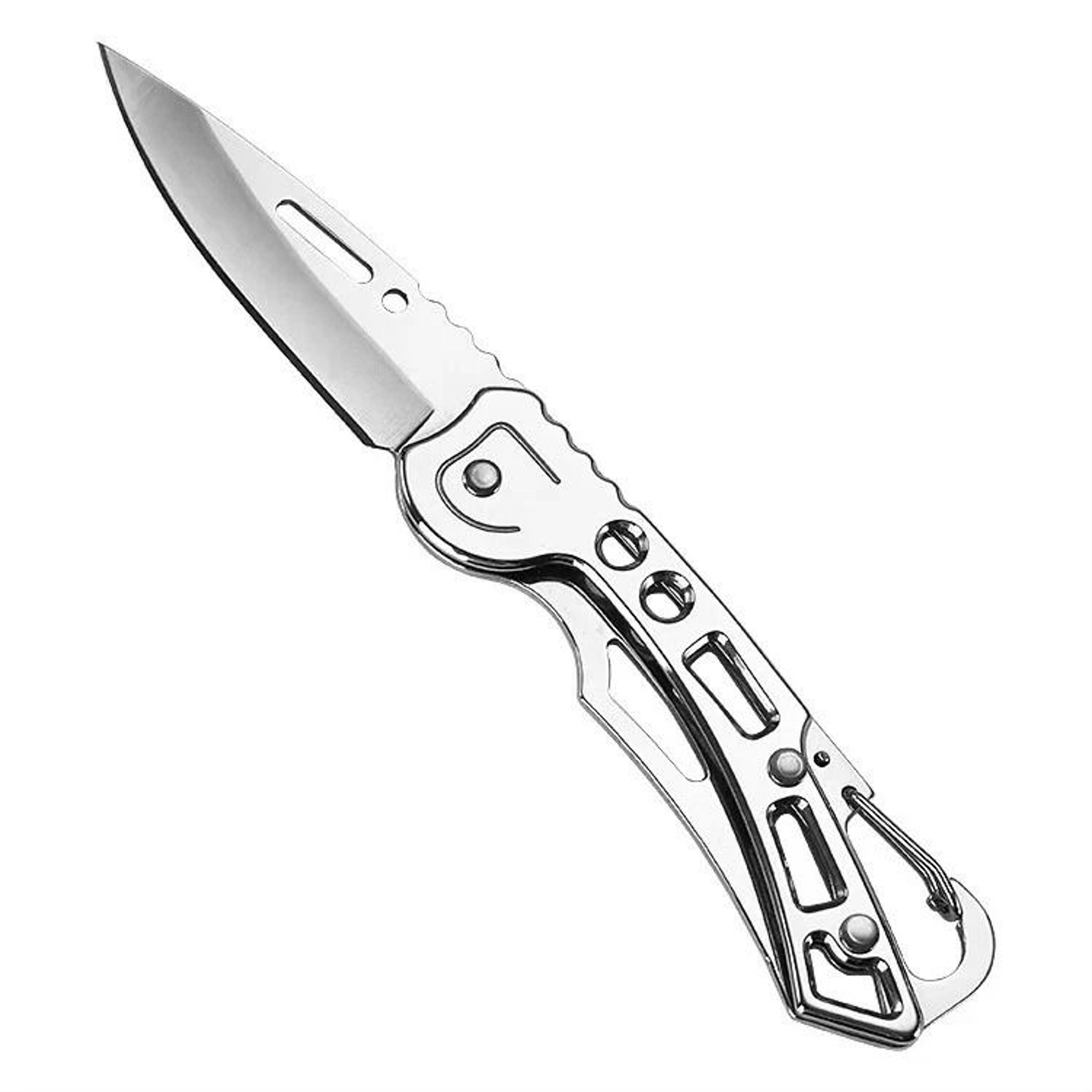 mini edc keychain folding knife with carabiner for camping and everyday carry