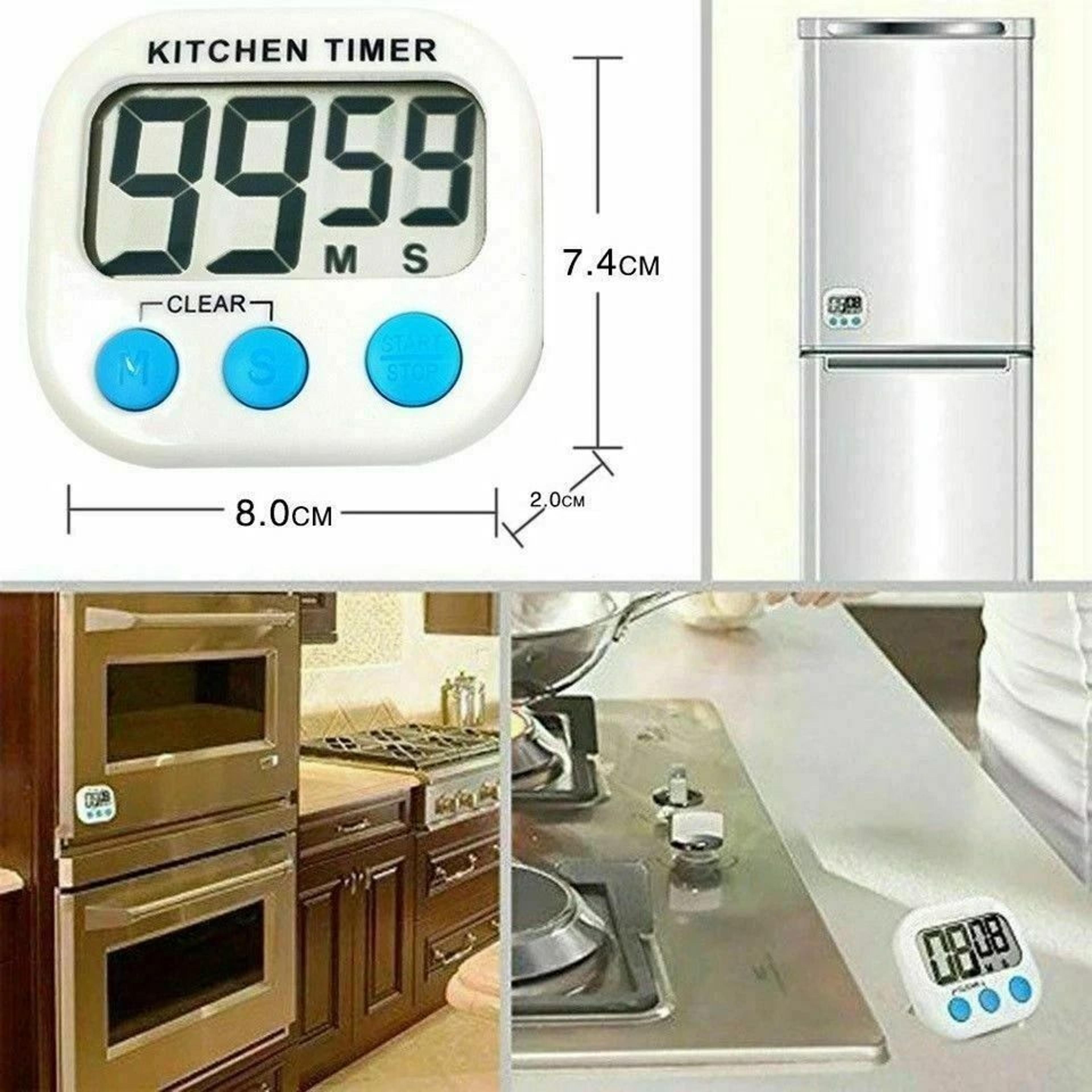 Magnetic Digital Kitchen Timer With Large LCD Screen Count Up Down Cooking Clock 4