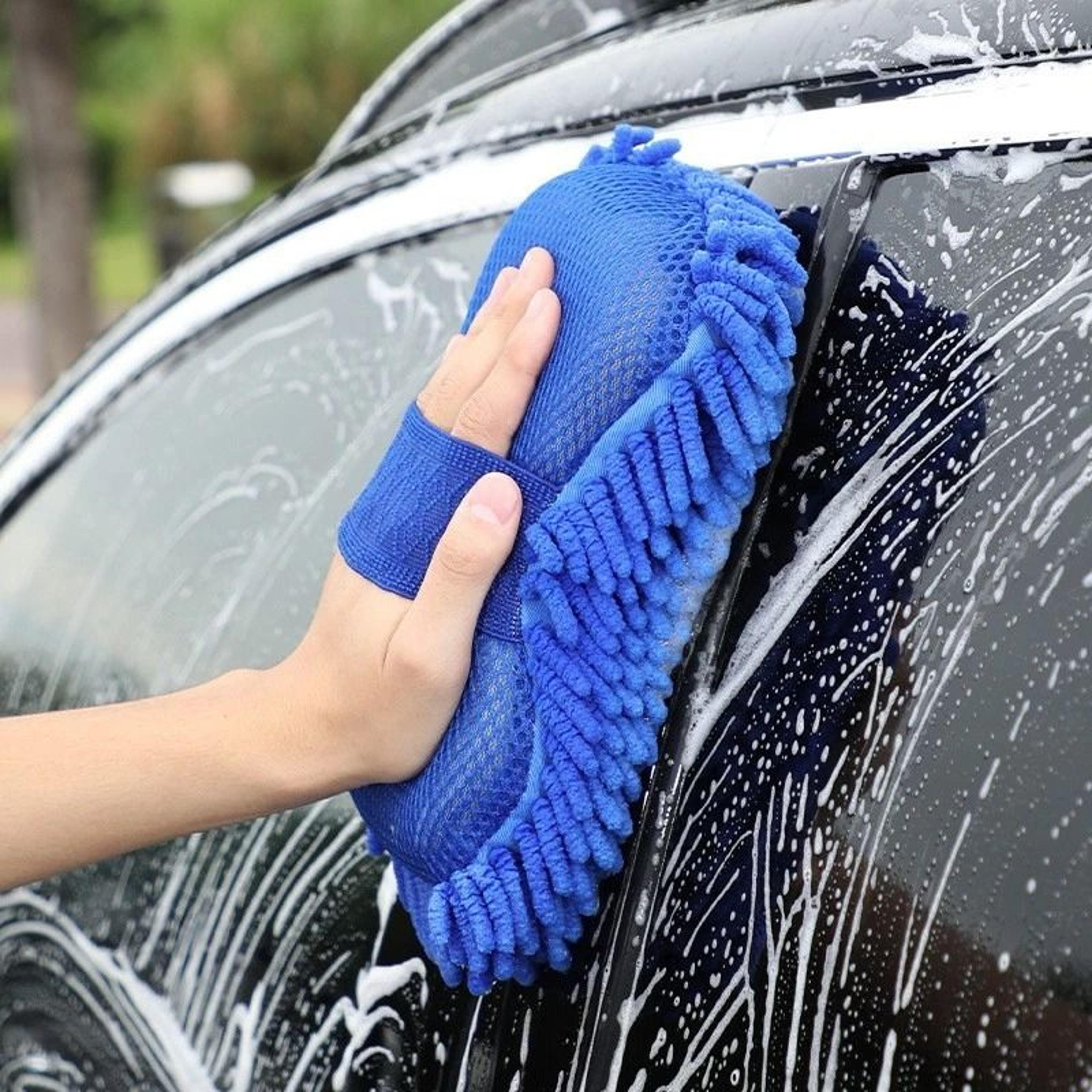 microfiber car wash mitt scratch free coral fleece detailing glove