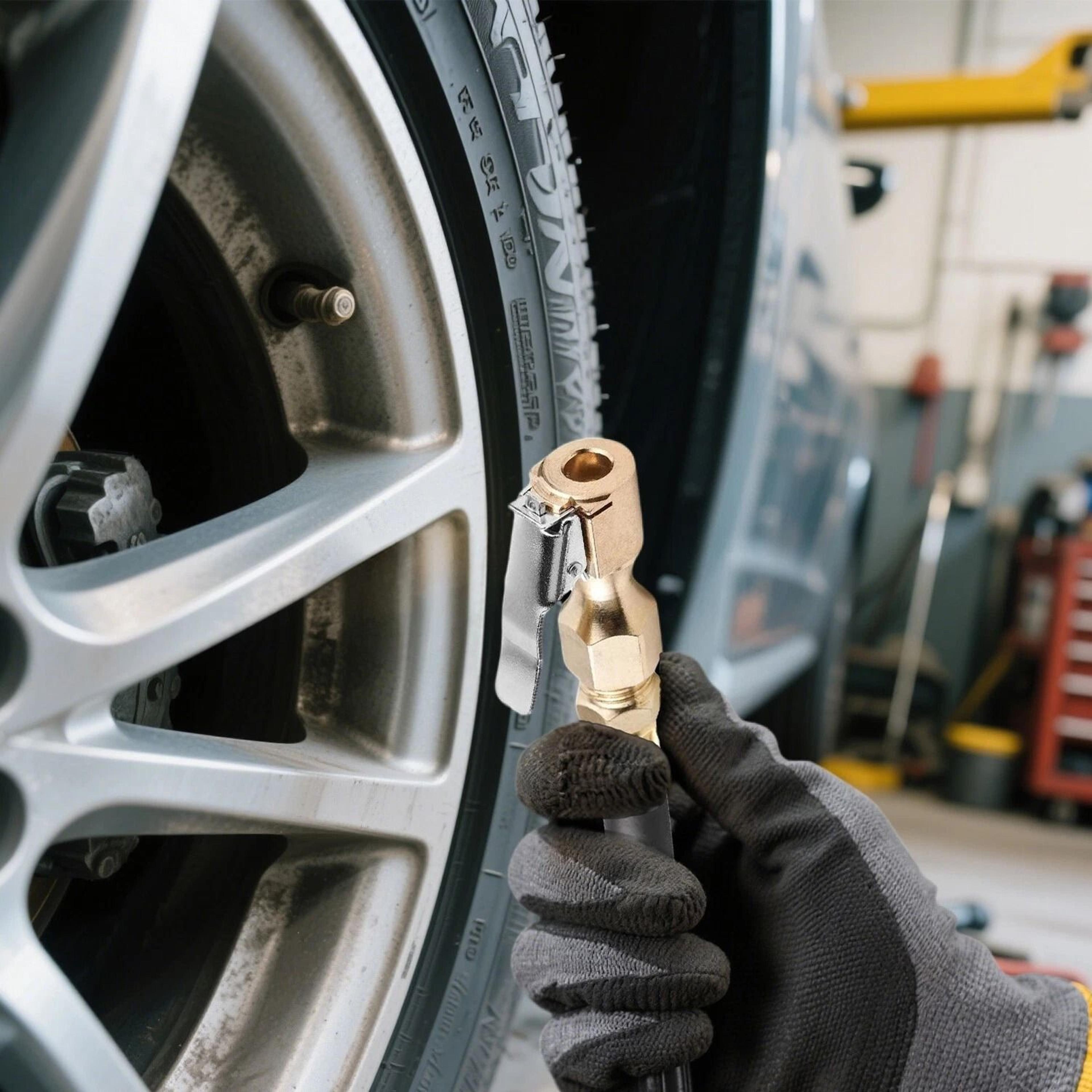 heavy duty open flow air chuck lock on tire inflator clips