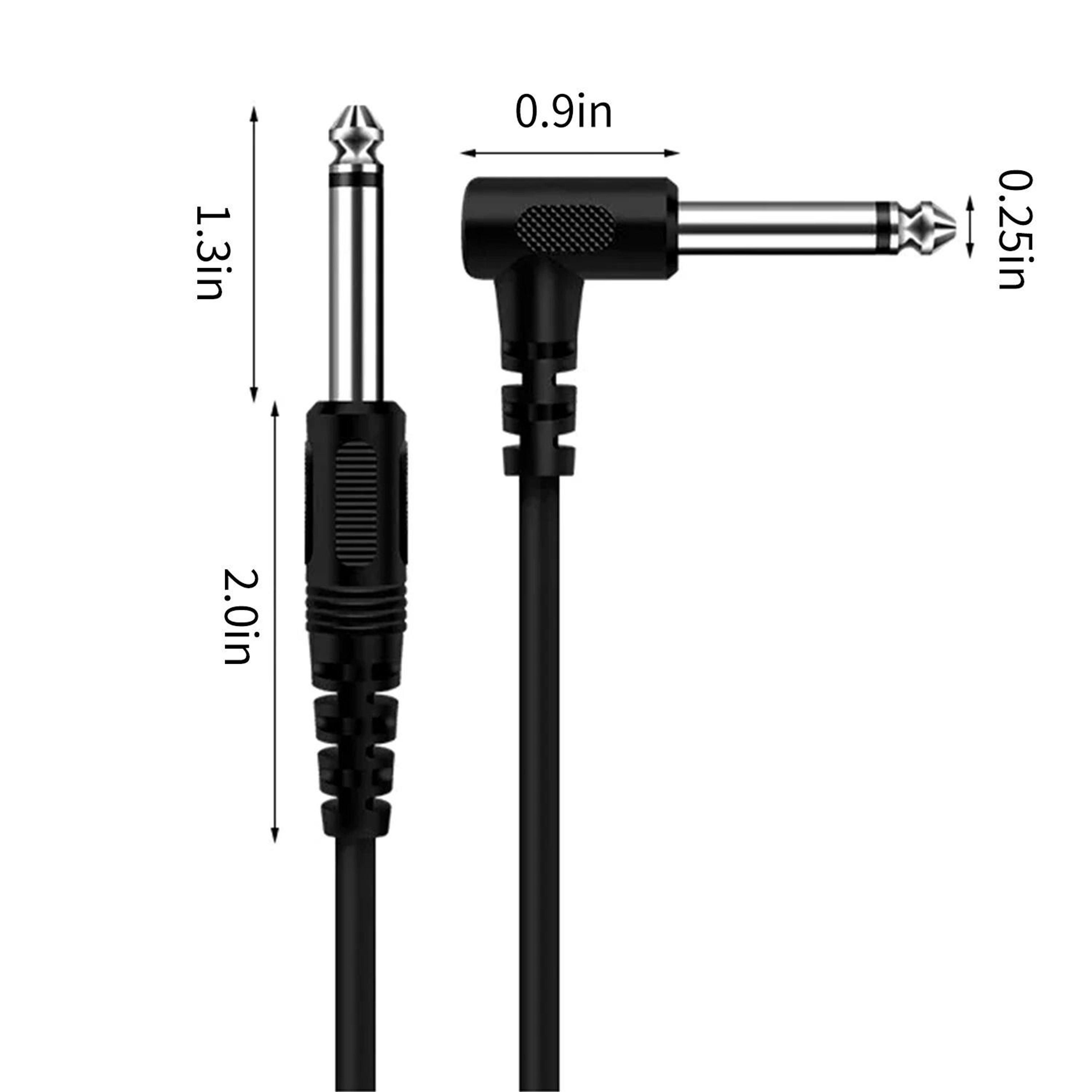2Pack 10ft Guitar Cable Right Angle Instrument Cable Durable Amp Patch Cord 1