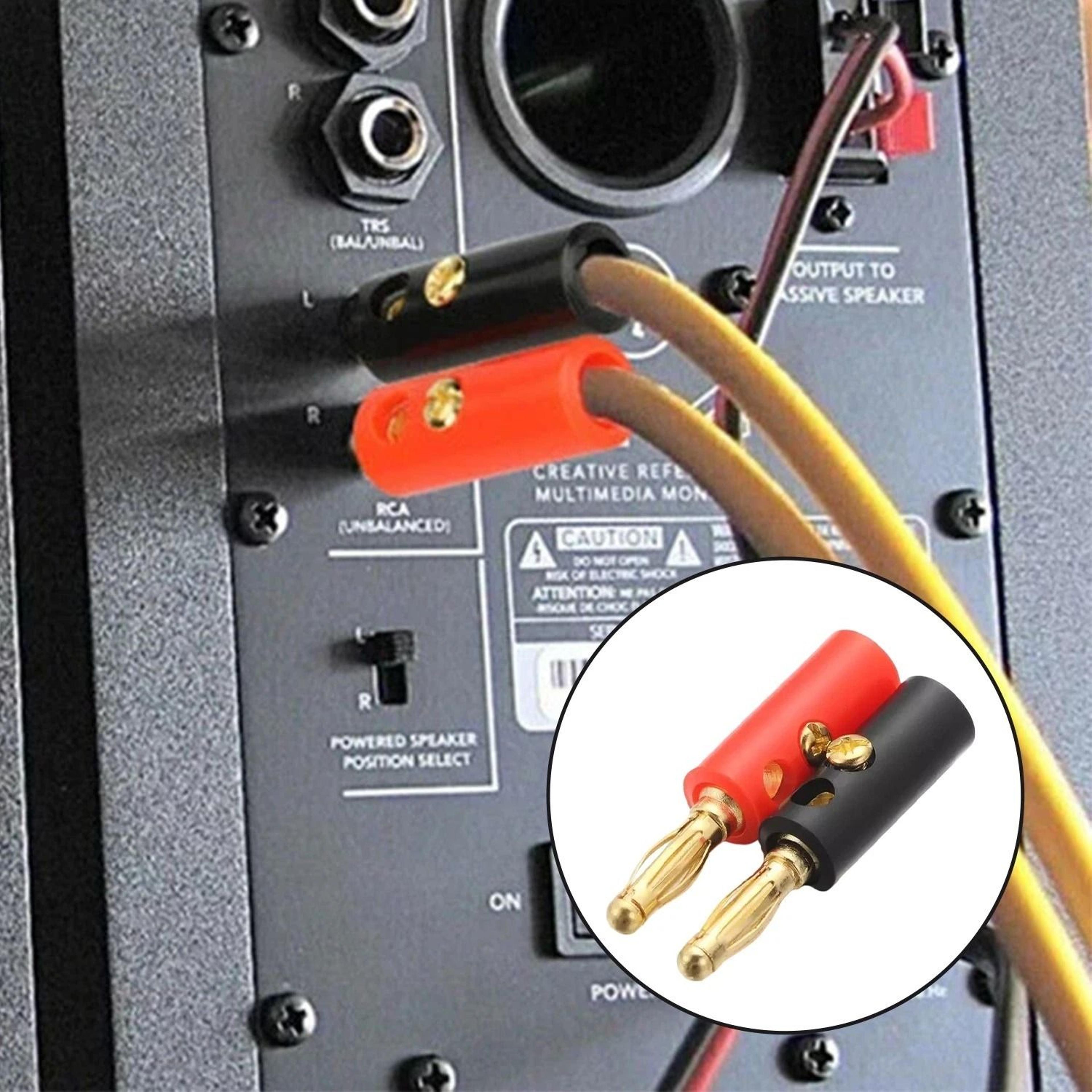 gold plated banana plugs screw type speaker wire connectors