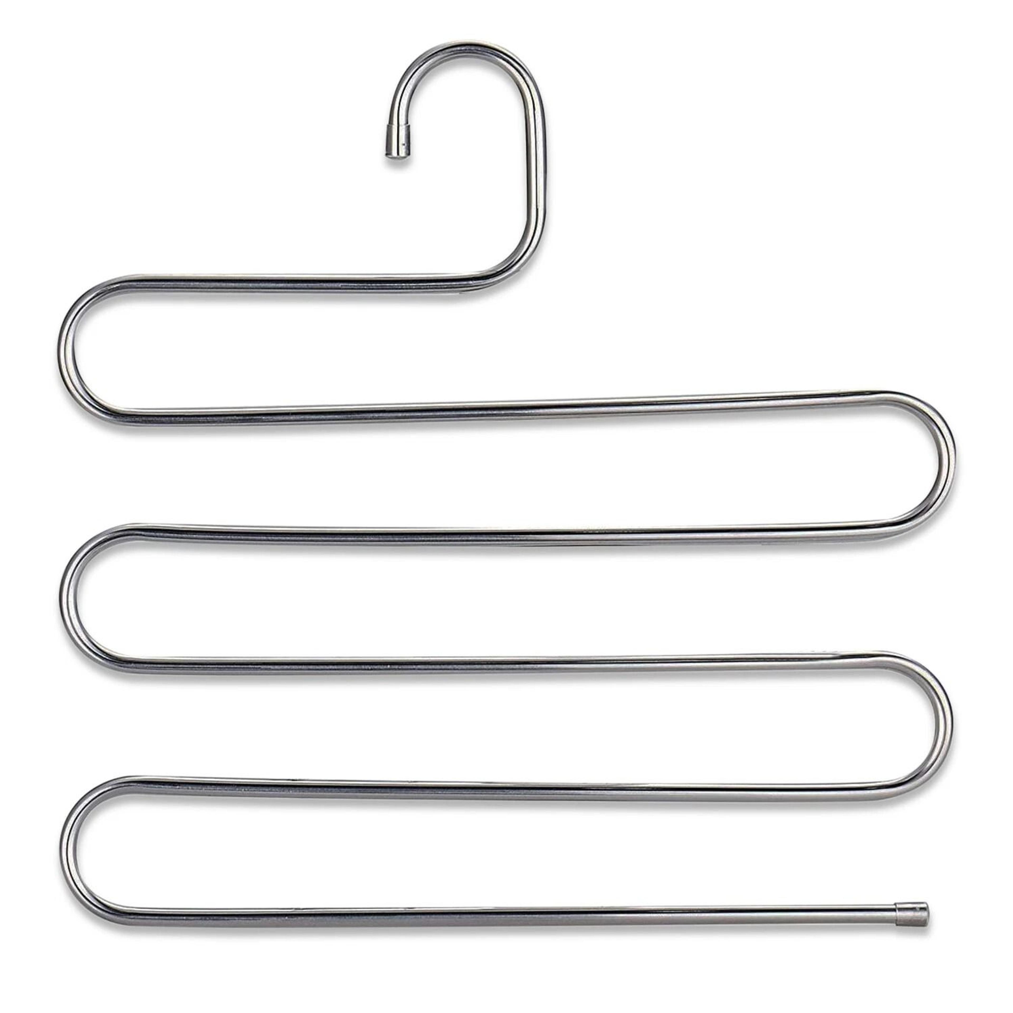 Space Saving Pants Hanger Stainless Steel Trouser Organizer 7