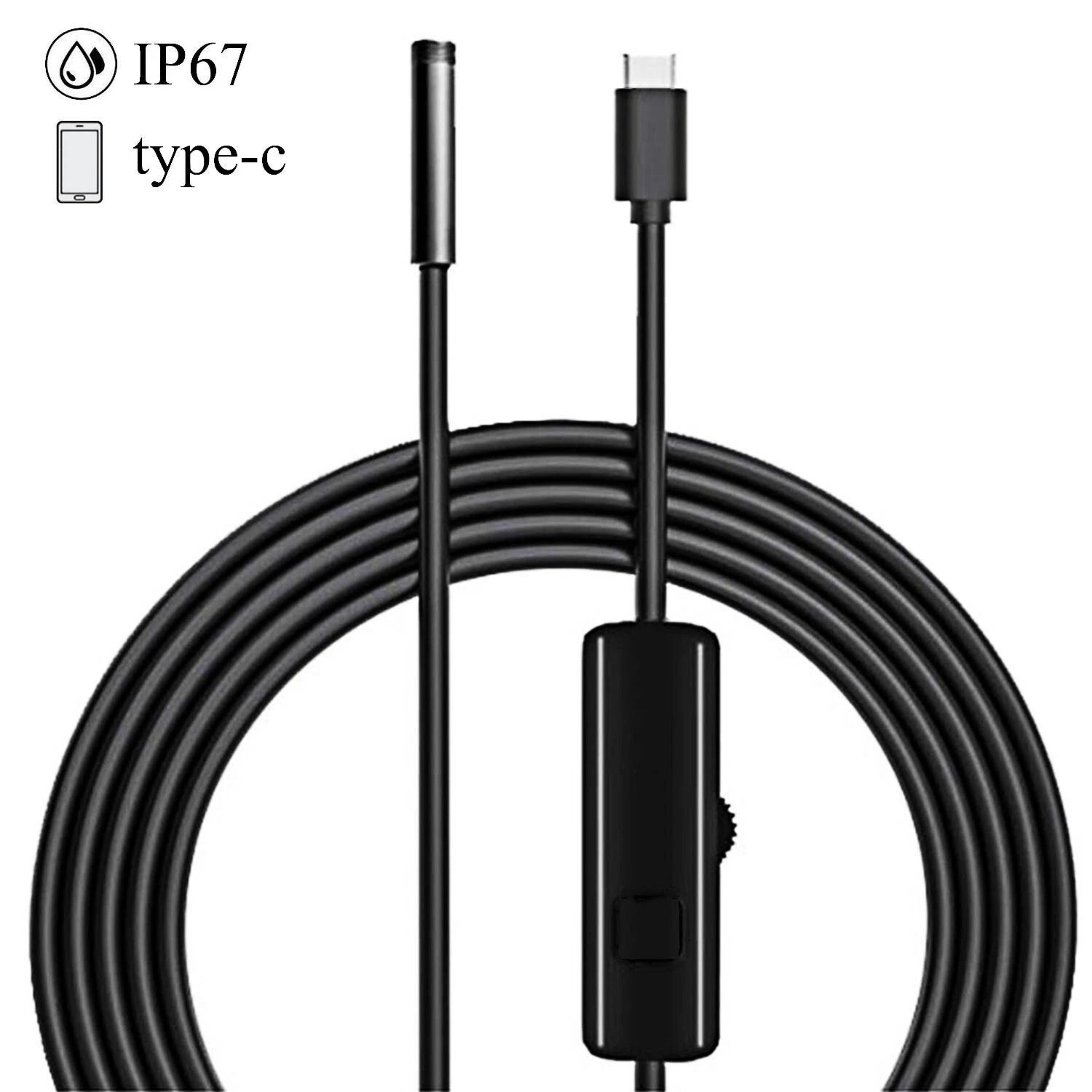 Type C Endoscope Camera 2M 55mm Waterproof Borescope For Android And PC 1